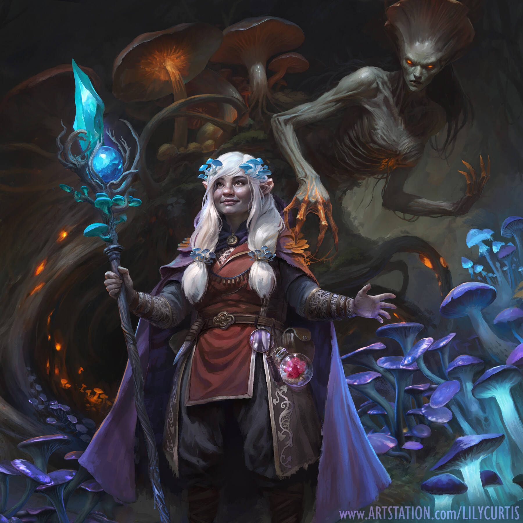 Art][Comm] Gwennidalka, Svirfneblin Circle of Spores Druid, and