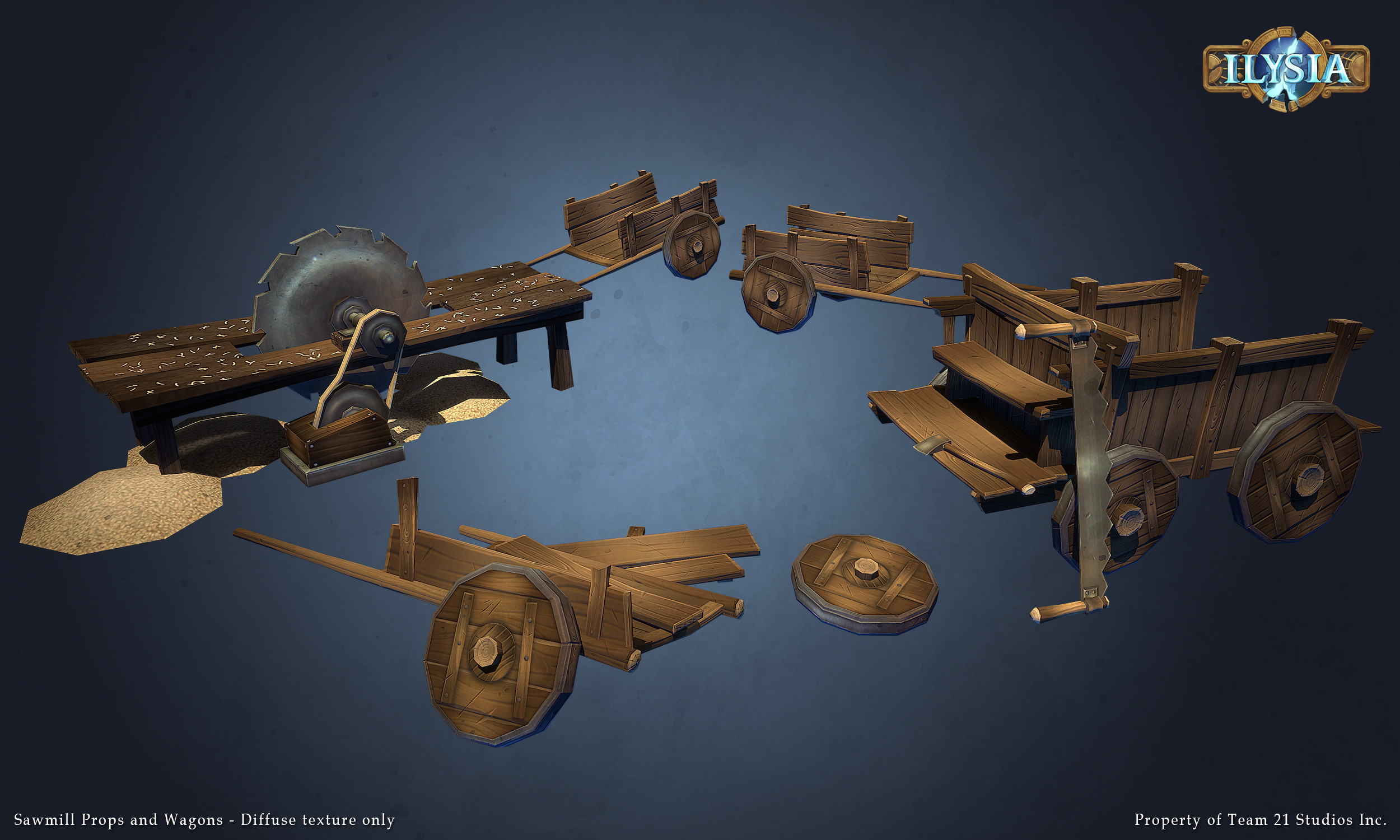 Wagons and Sawmill Props