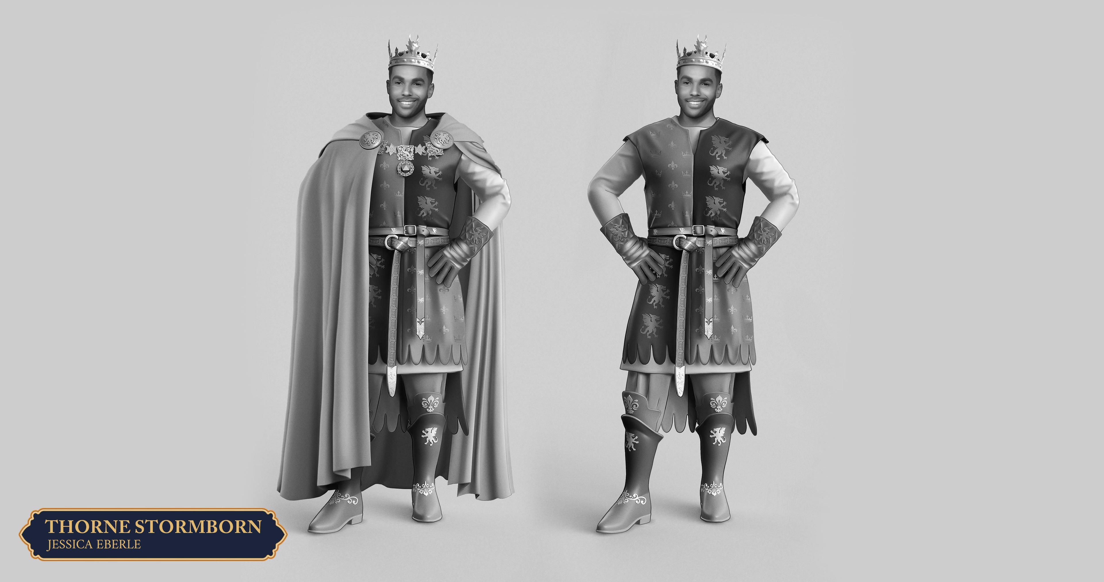 Look 1 - Initial greyscale illustration