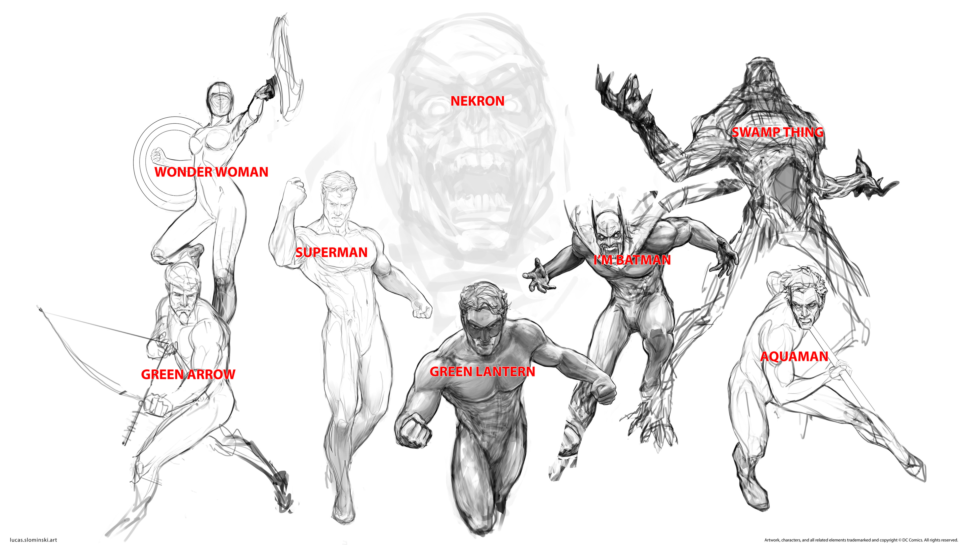 Original sketch. It was determined that the scale of Necrom's head felt awkward, so we decided to swap it for an eclipse.