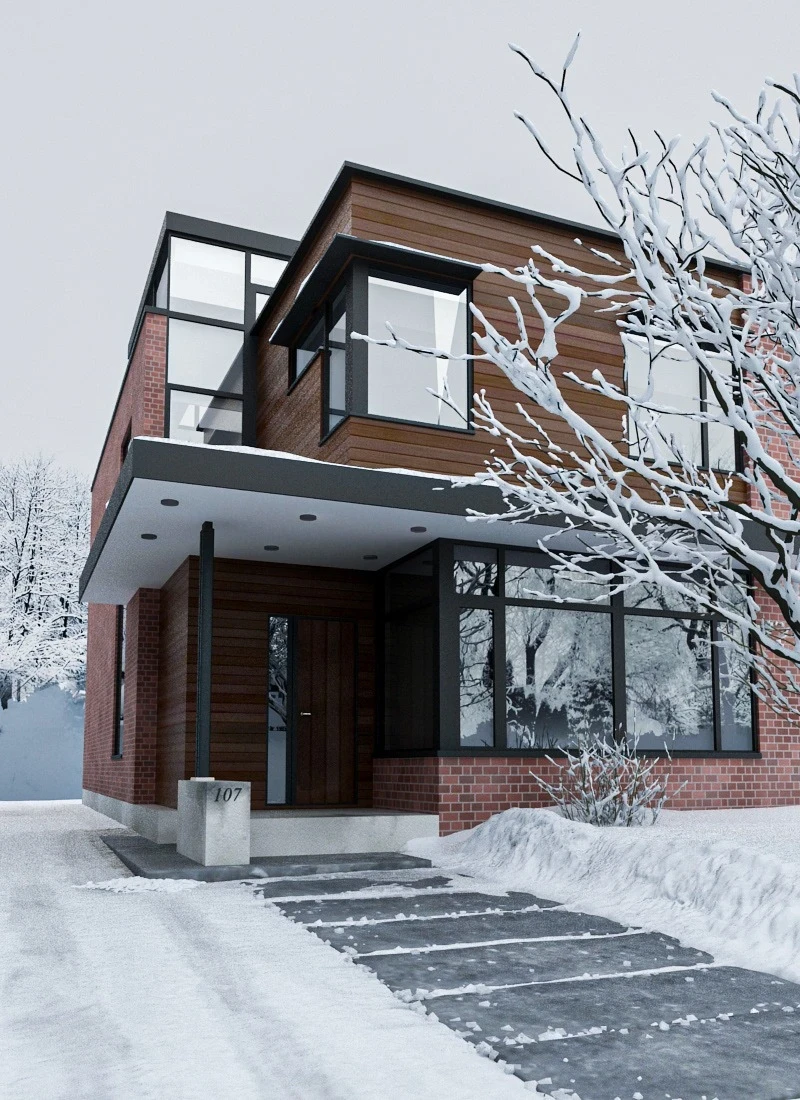 Modern Winter House - 3D Visualization