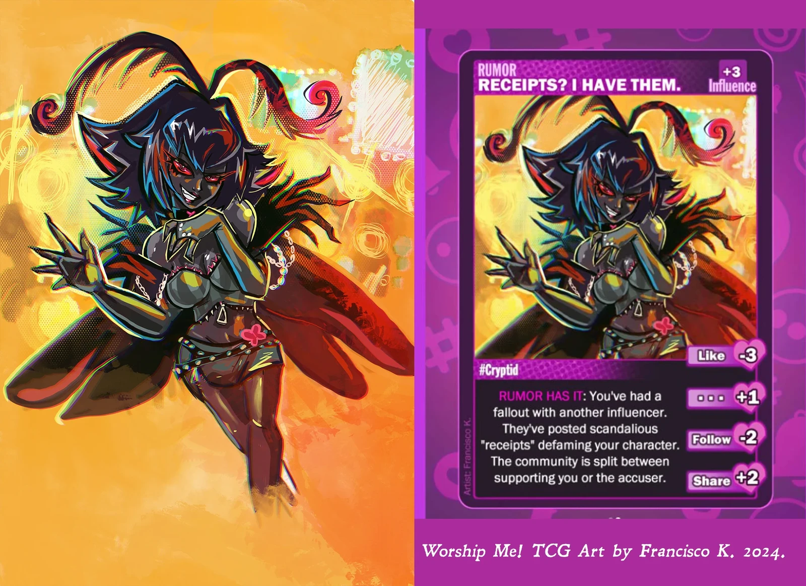 Worship Me! TCG Art by Francisco K. 2024