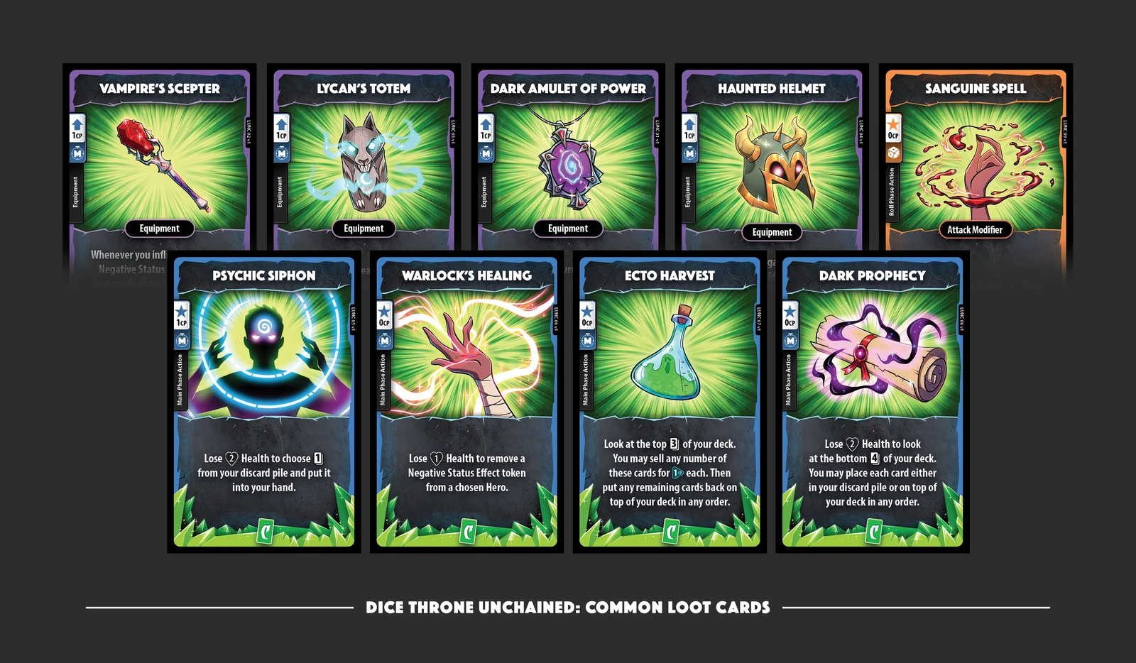 Dice Throne Unchained: Common Loot Cards