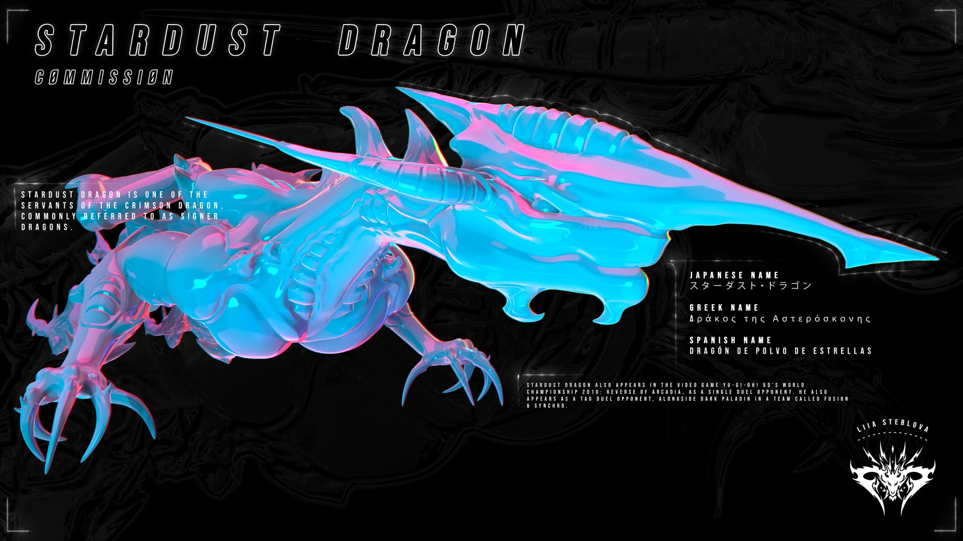 Liia Steblova - Stardust Dragon – Yu-Gi-Oh! 5D's | 3D Print Model Commission, image size:1920x1080