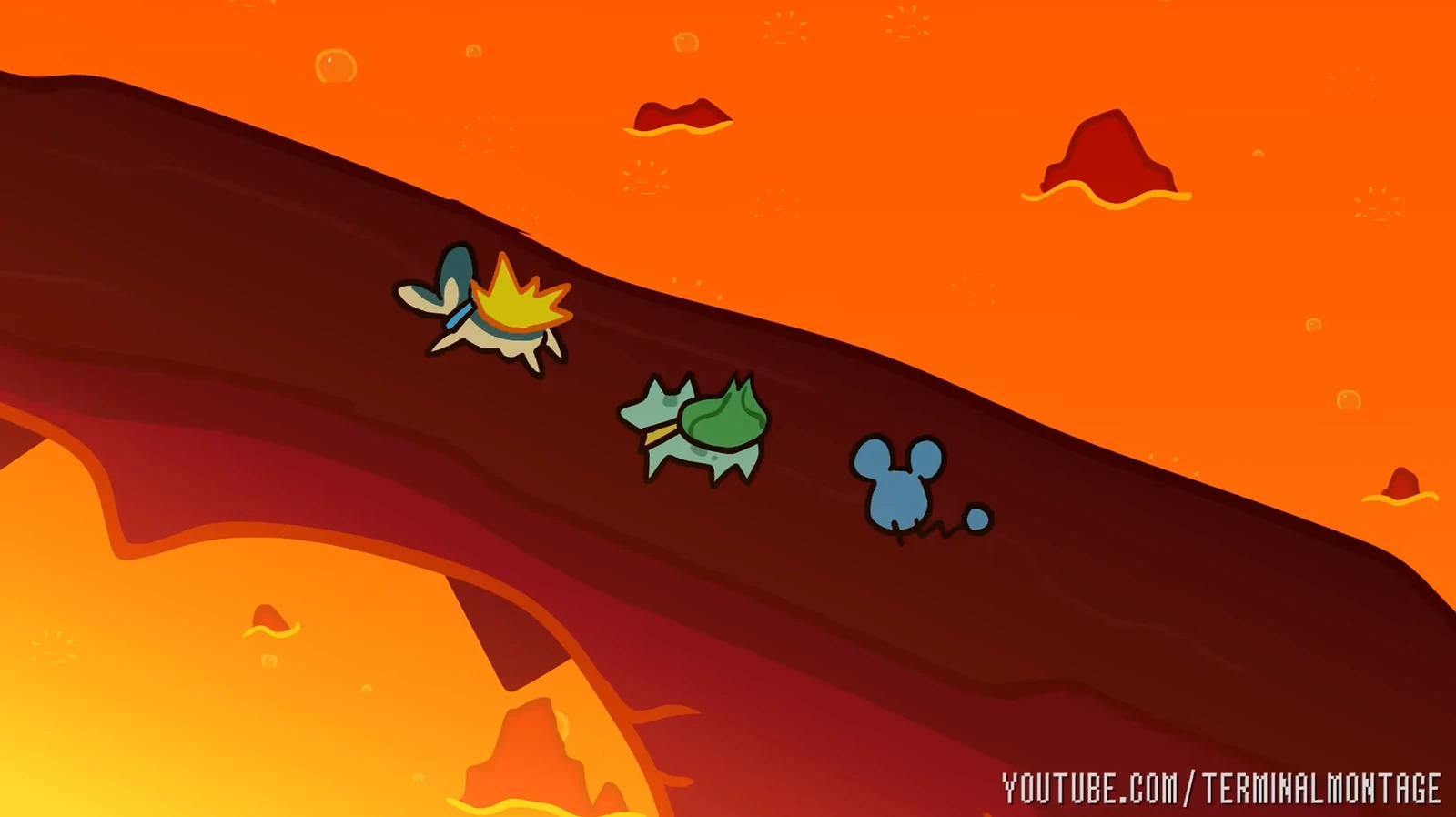 I used lots of glows and layering to give this bridge DEPTH. Used different variations of orange/yellows/red with glow overlay to project HEAT from below! I made the bridge dark so its value on the background can bring focus to the characters.