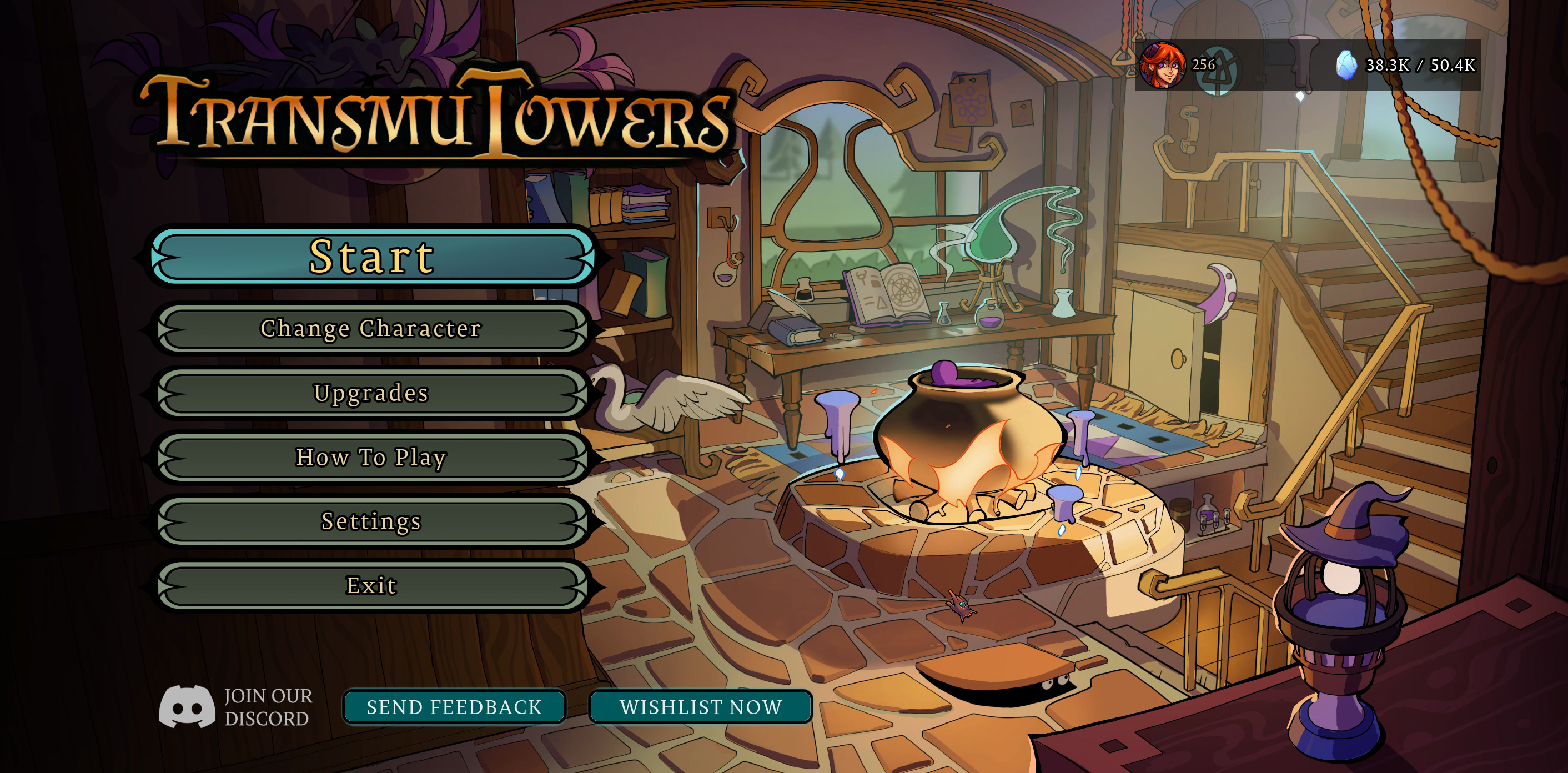 Final MainMenu design. Background art by Ian Boly