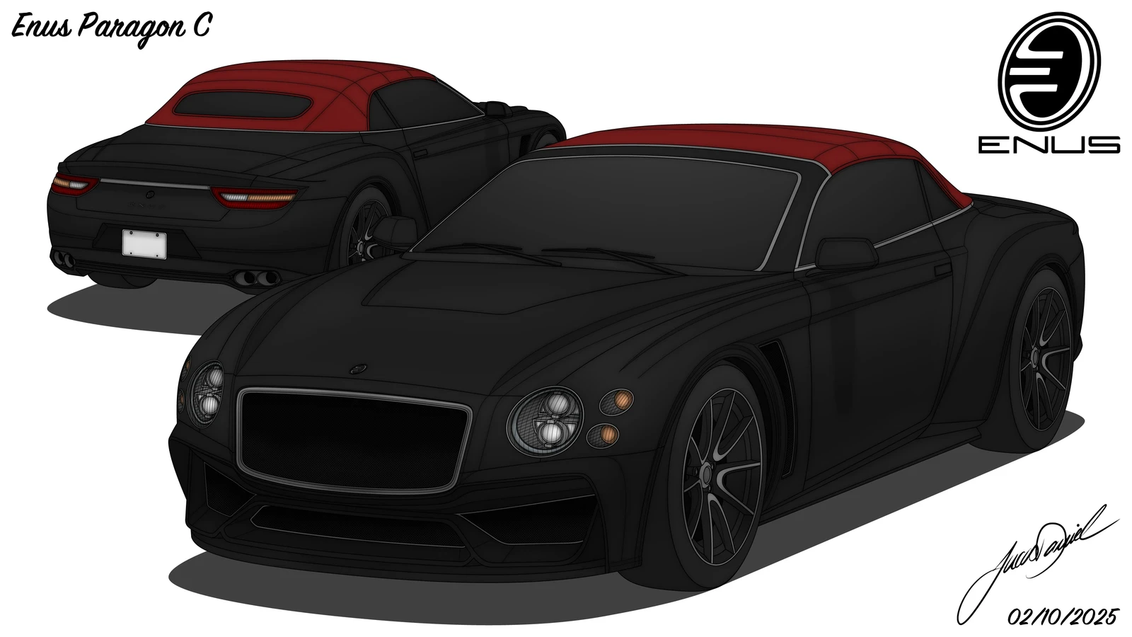 Black and Sunset Red
