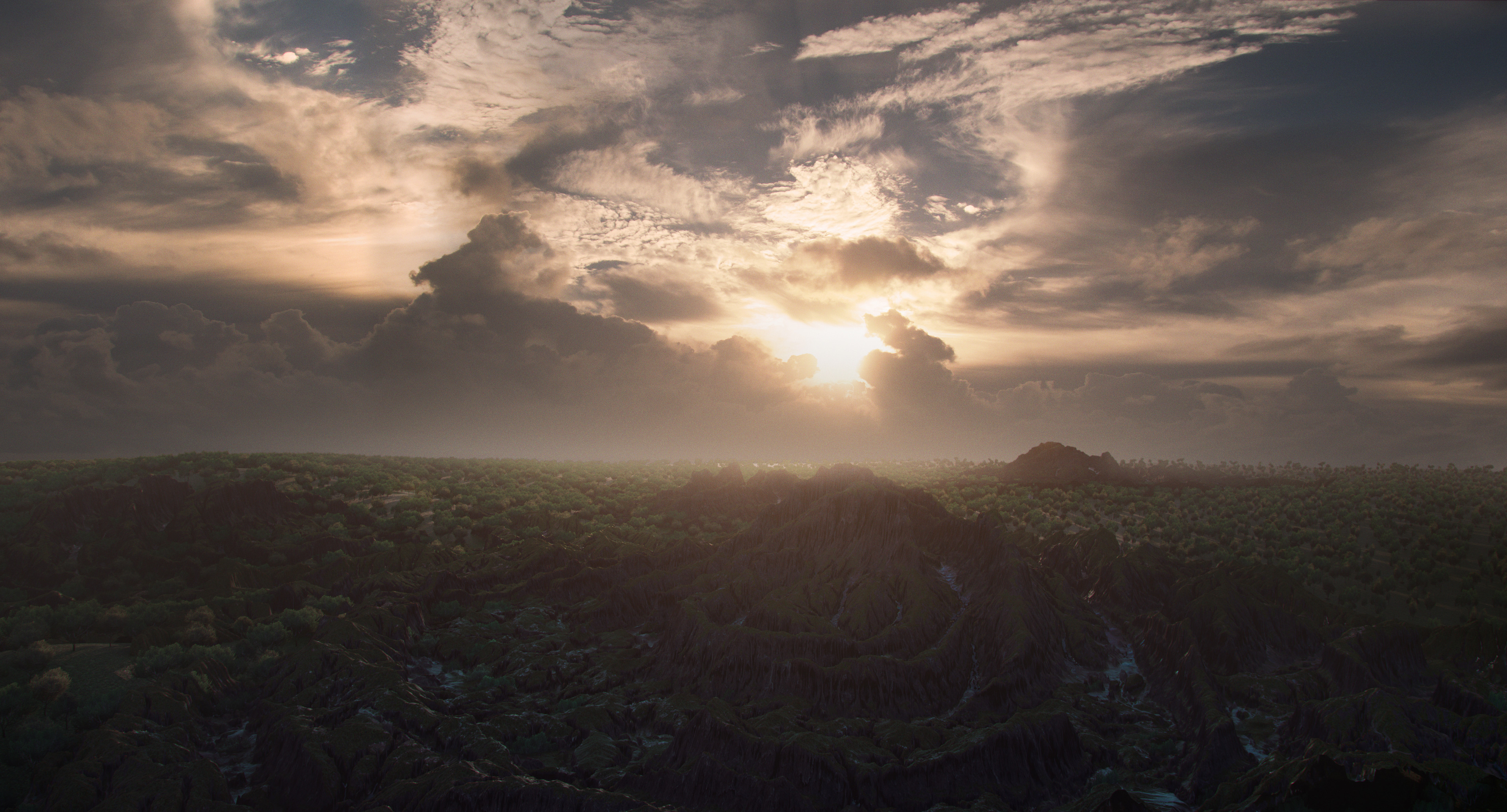 GAEA/Blender practice with photobash on the render.