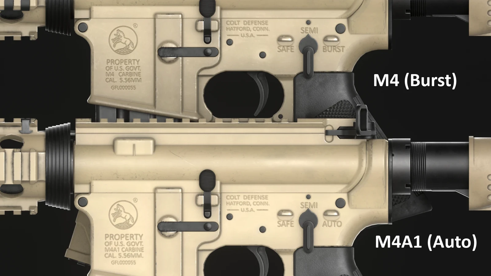 M4 (Burst) and M4A1 (Auto) 