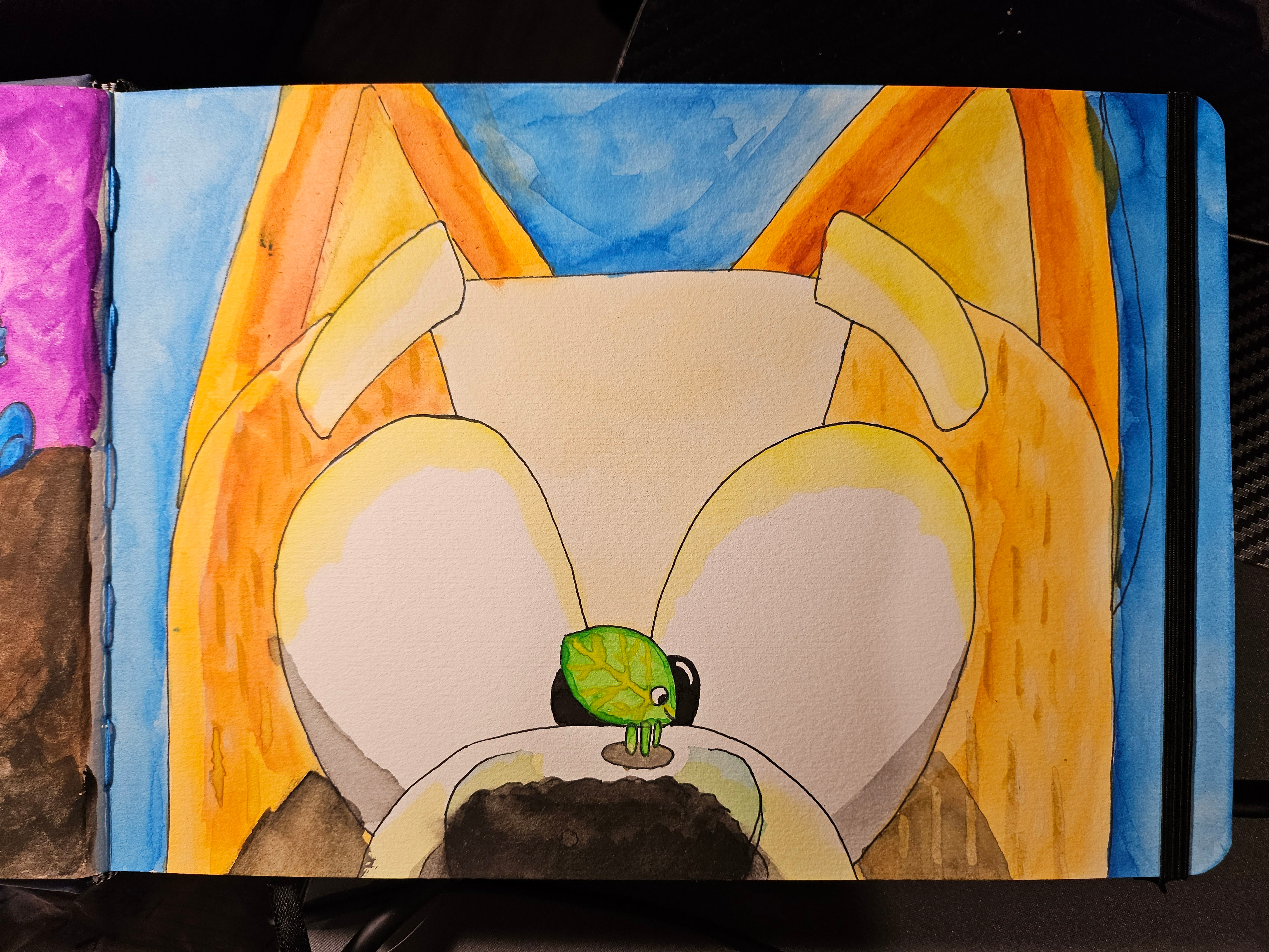 Bingo, watercolor on paper