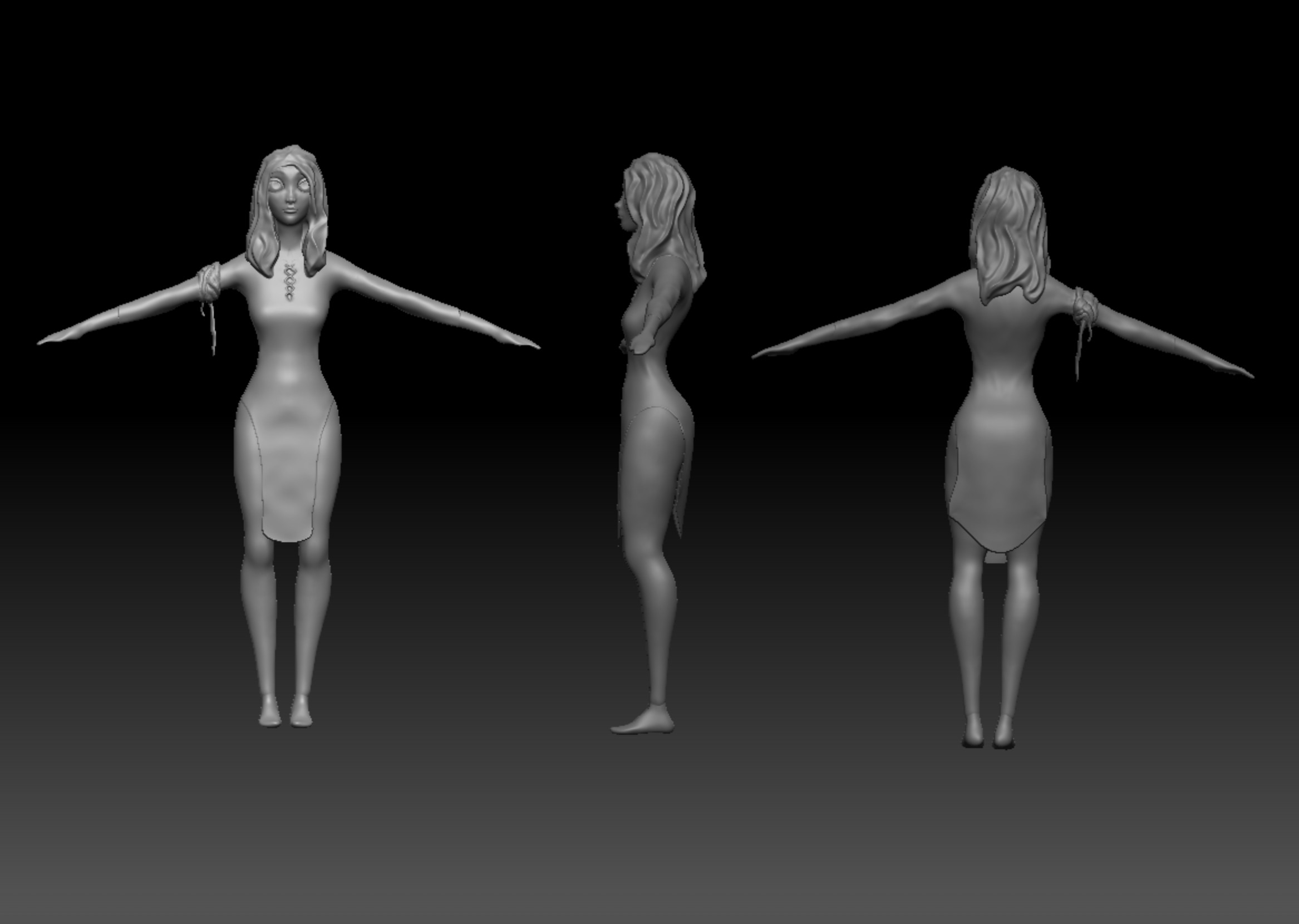 3d model turnaround, vin from mistborn, zbrush