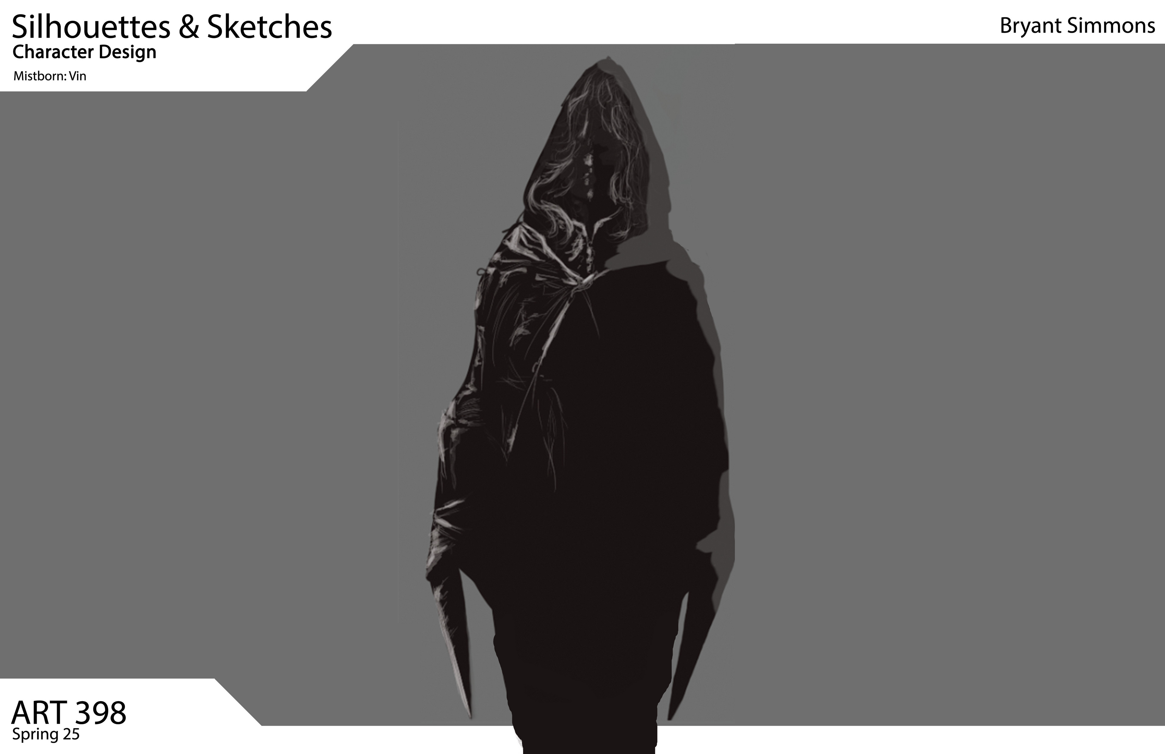 Silhouettes &amp; sketches, vin from mistborn, photoshop