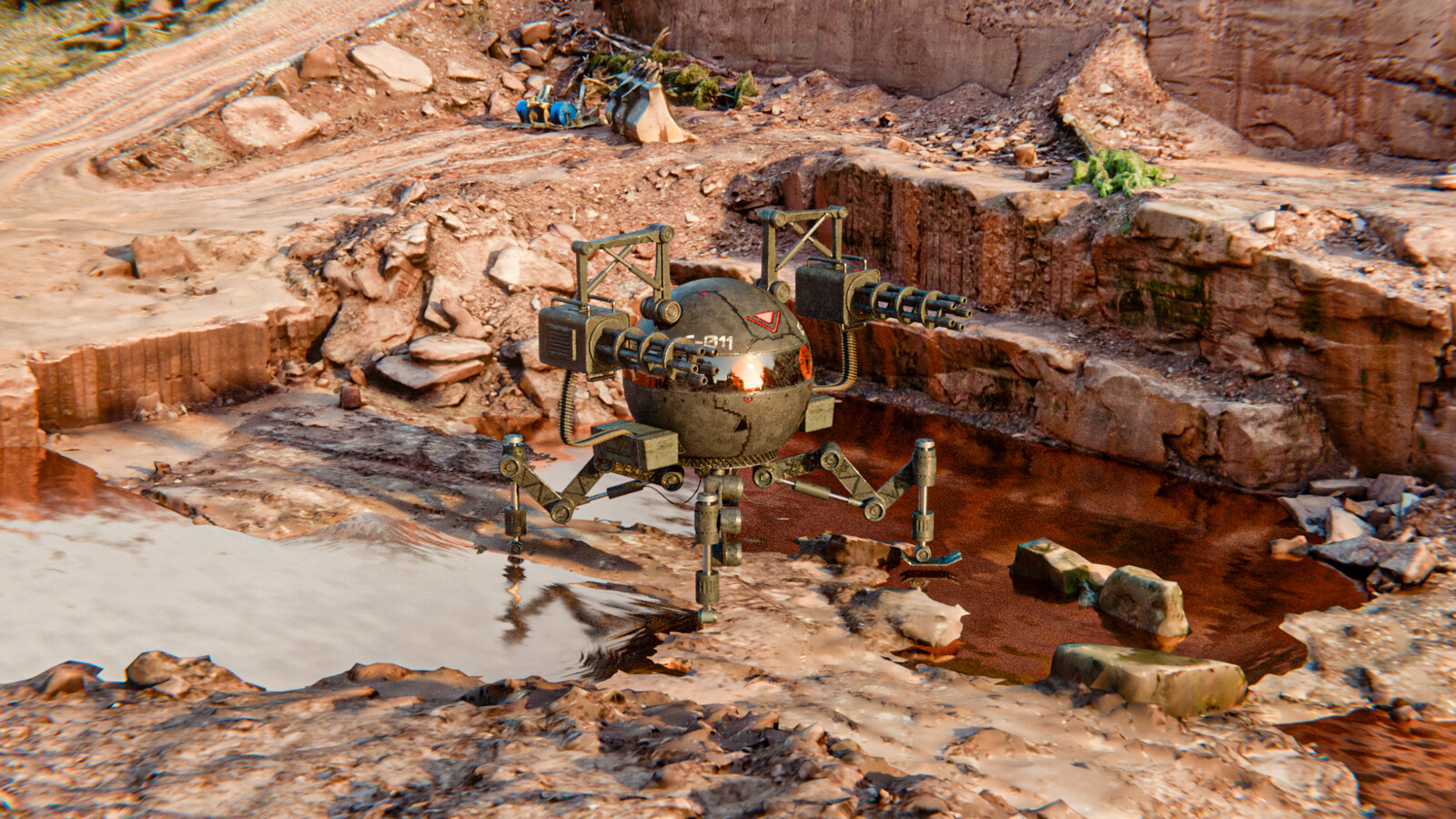 C-011 Tactical Recon Bot (Blender &amp; Substance Painter)