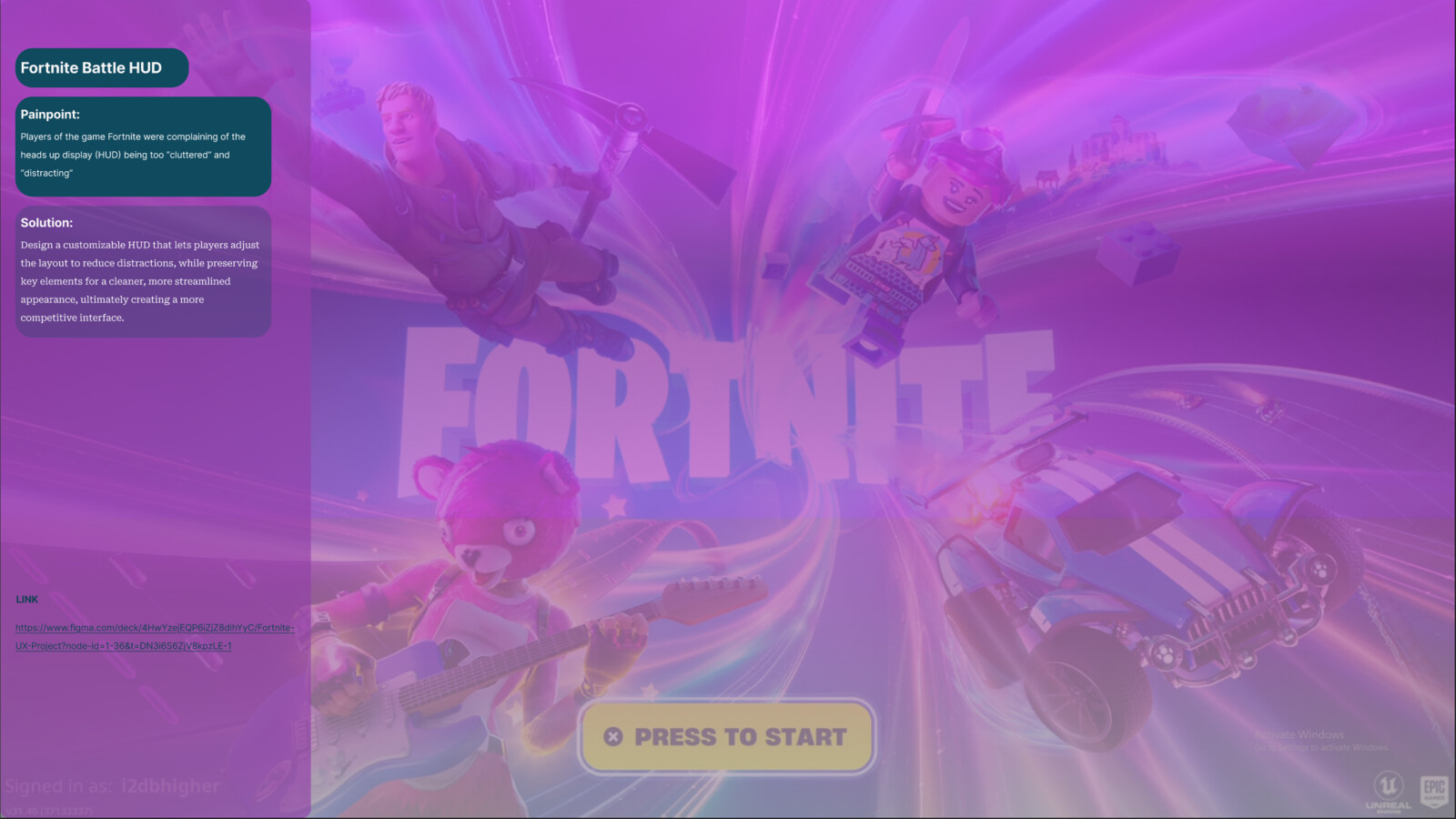 Fornite Minimalist Battle HUD (UI)