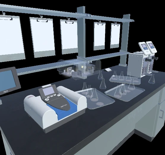 Simulated laboratory environment that mimics the real world 1:1