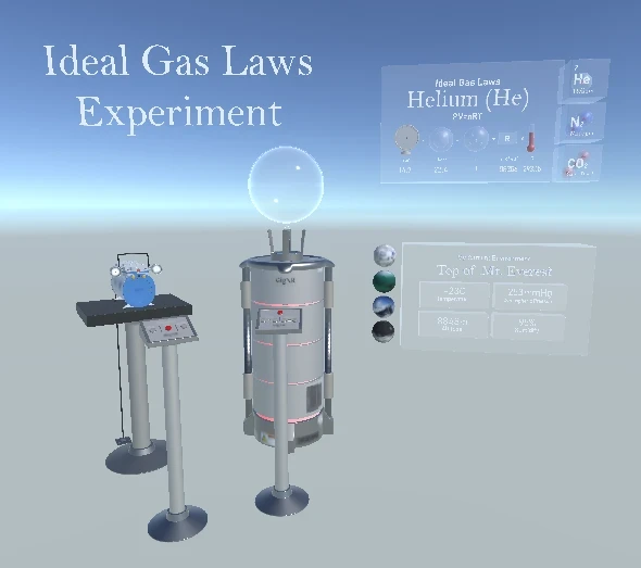 Students explored Ideal Gas Laws by manipulating Temperature, Pressure, and amount of Gas.