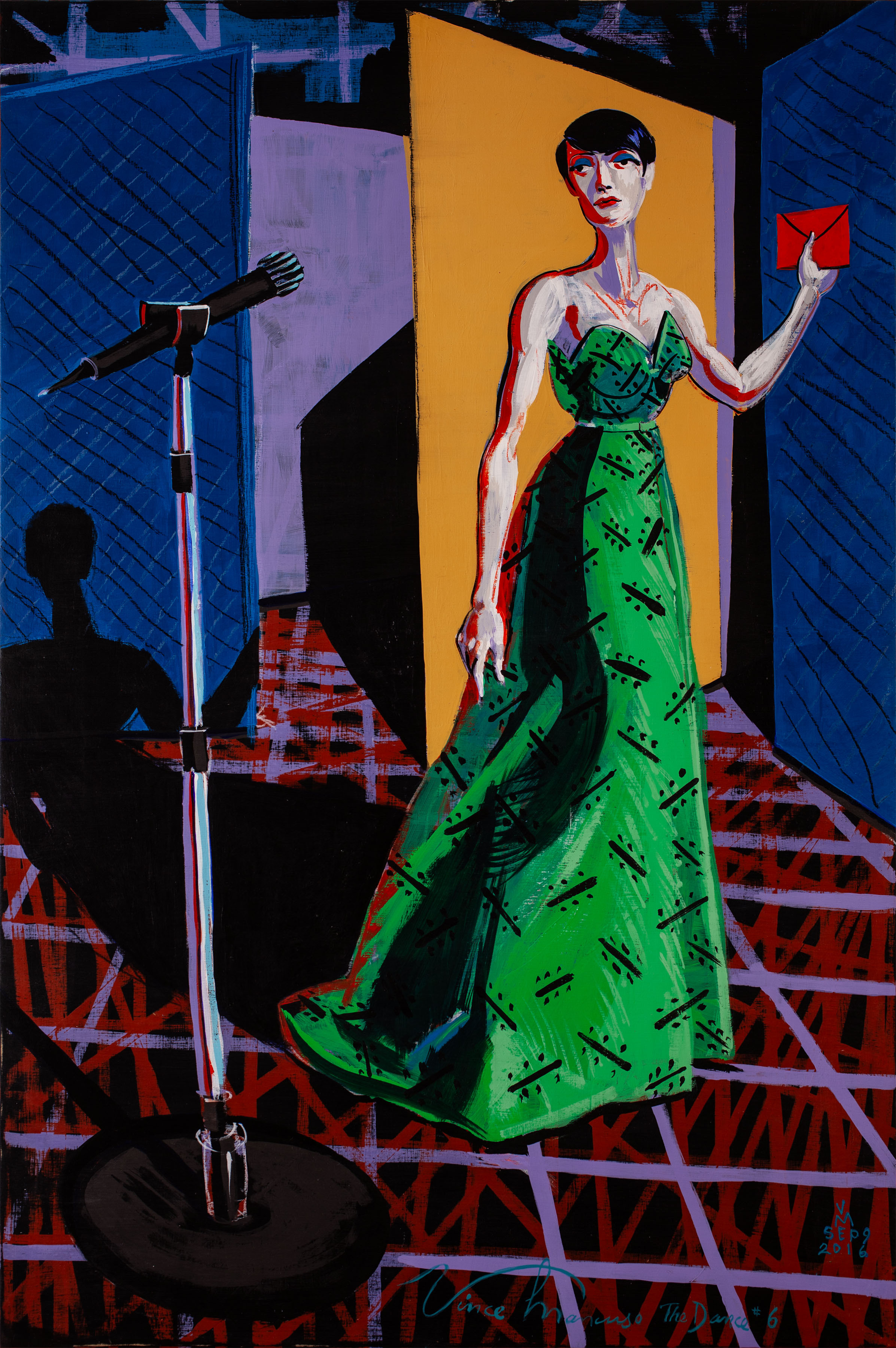 2025, THE DANCE painting #6, 36 x 24 inches, acrylic on wood panel.