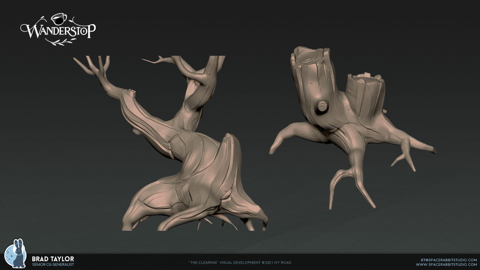 Willow trunk sculpt and sword tree trunk sculpt