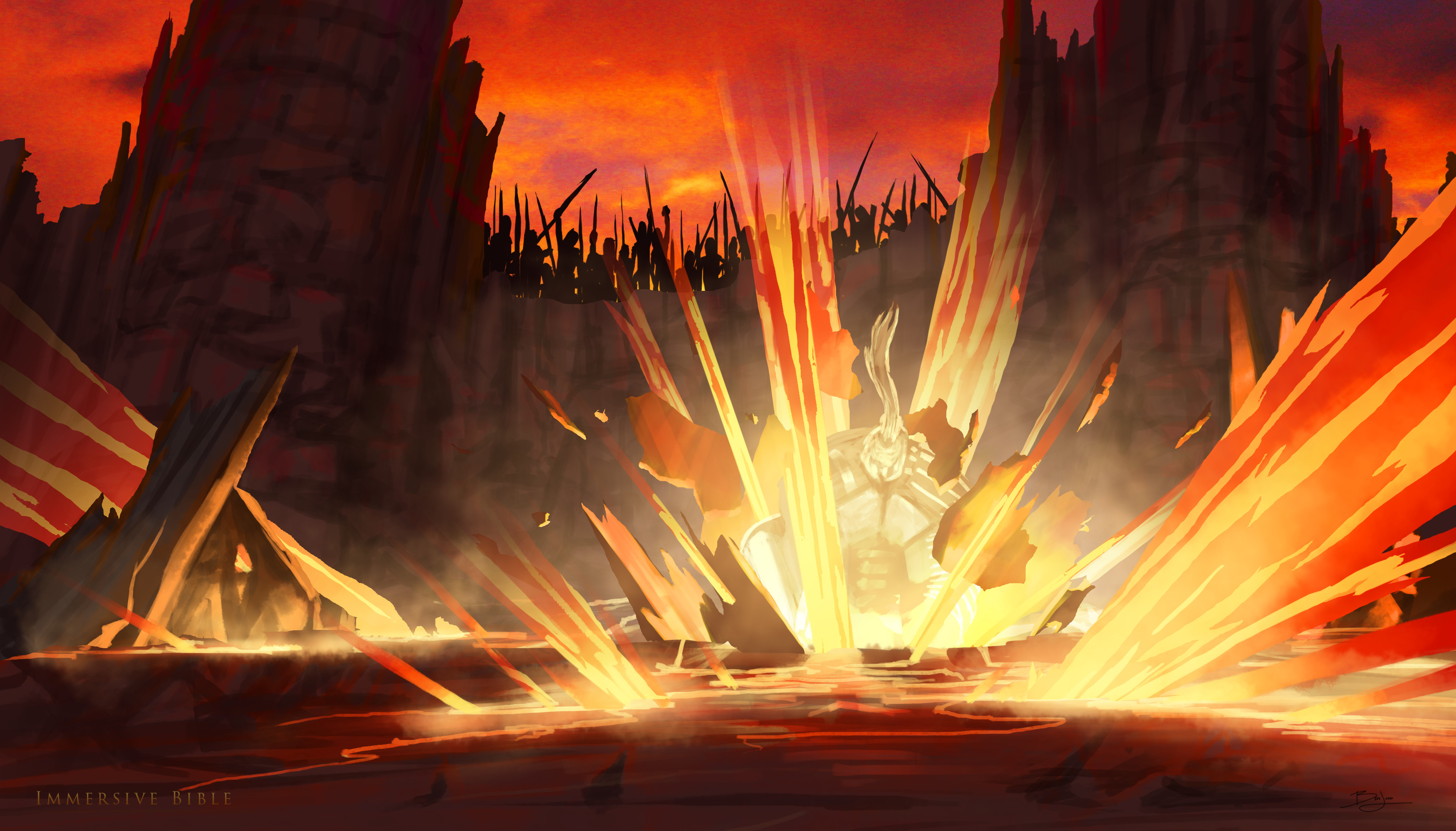 "Goliath's arena" Show's the look of environment and what happens when Goliath smashes the ground.