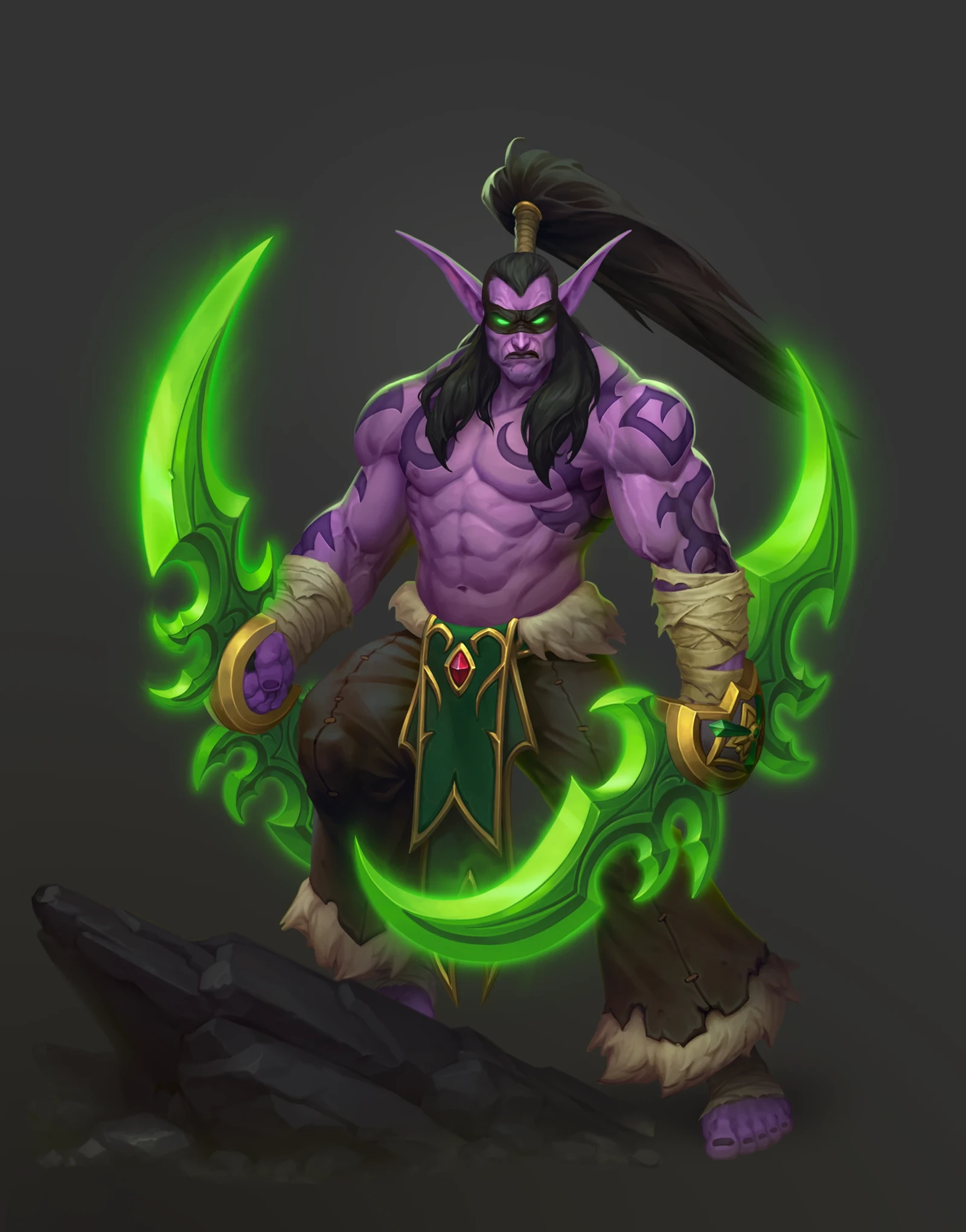 Just Illidan on a neutral background (version with an alternate face).