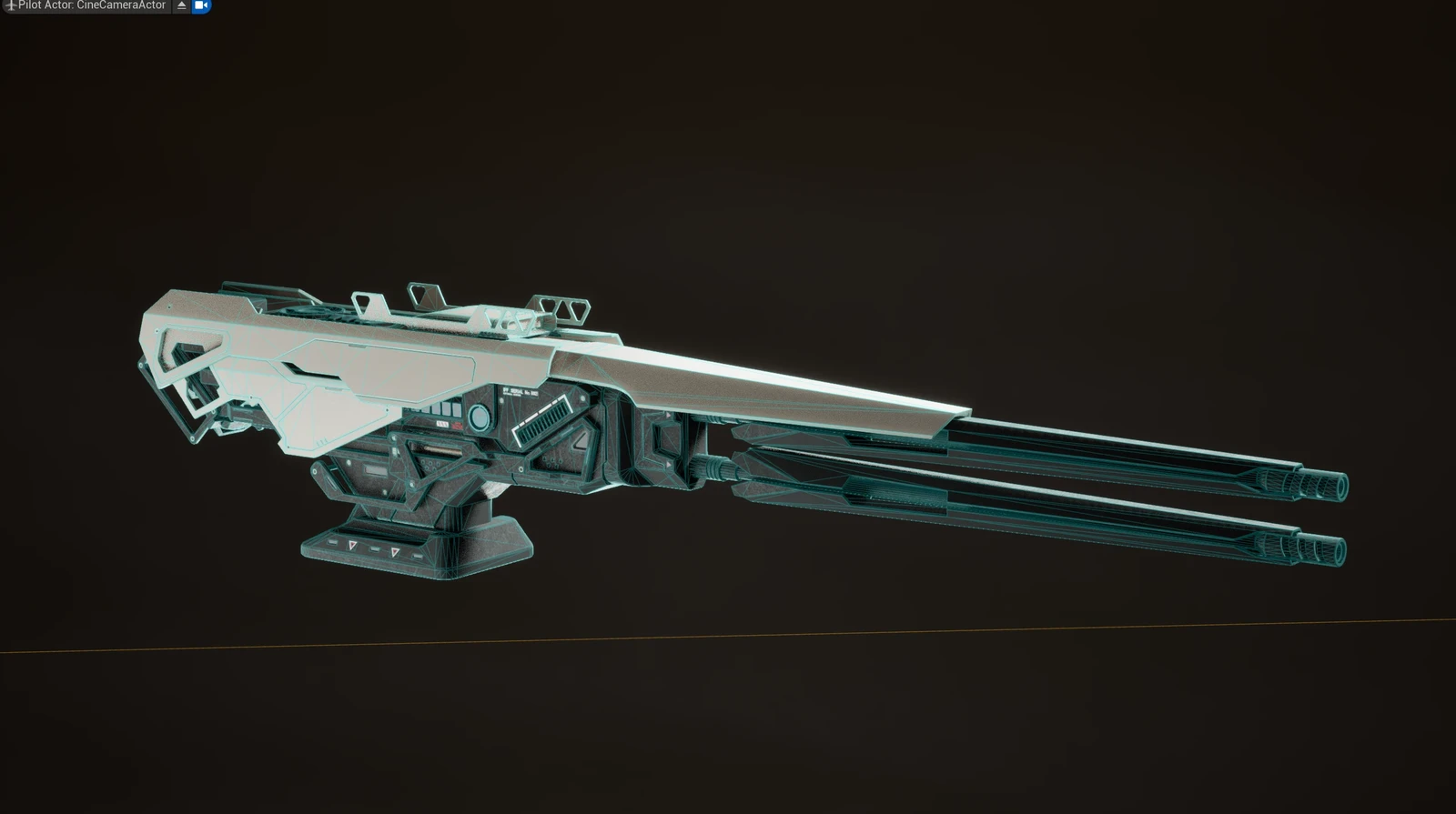 Replica of a ballistic repeater in Star Citizen - Wireframe