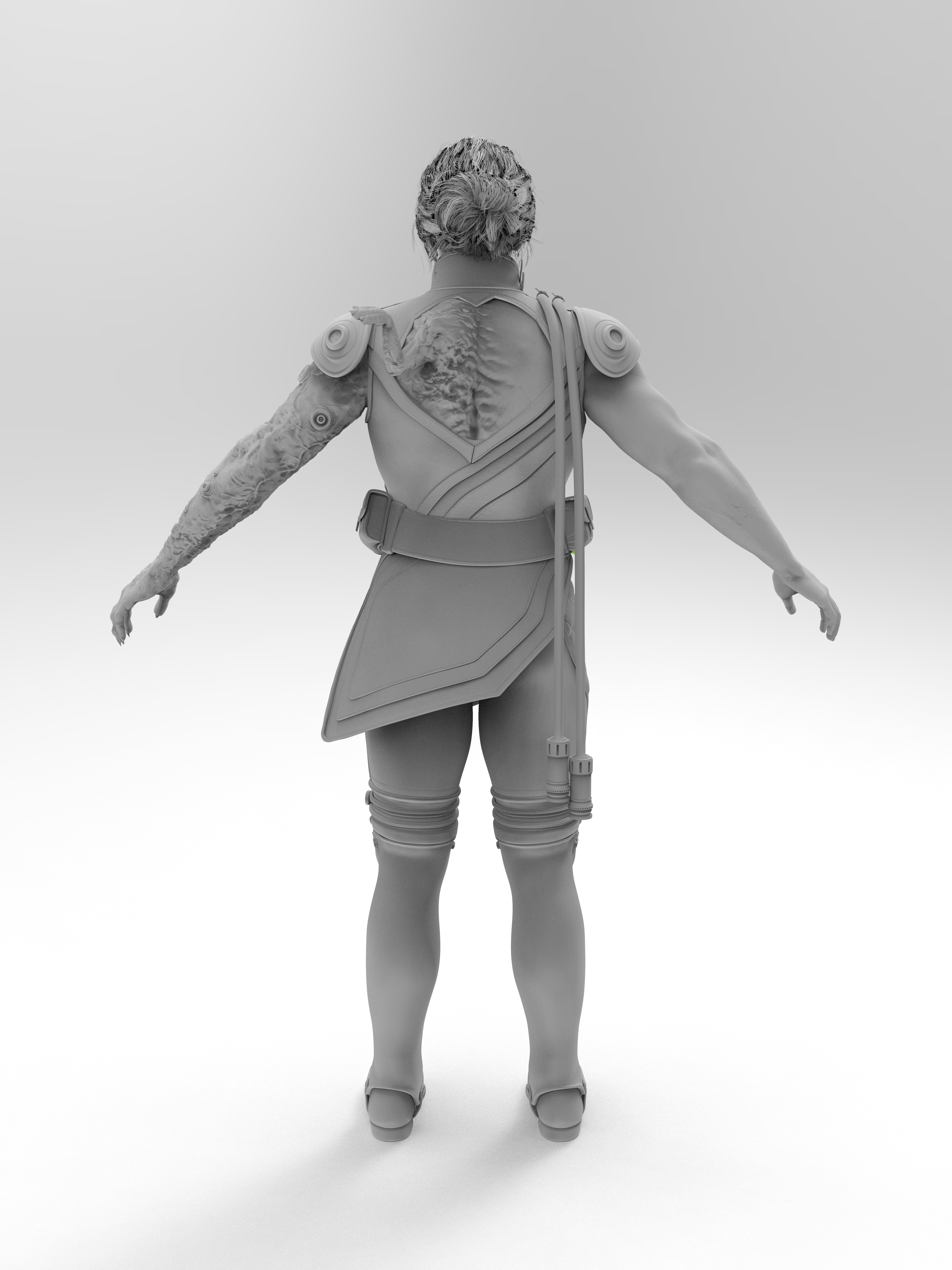 Inez High Poly Rear