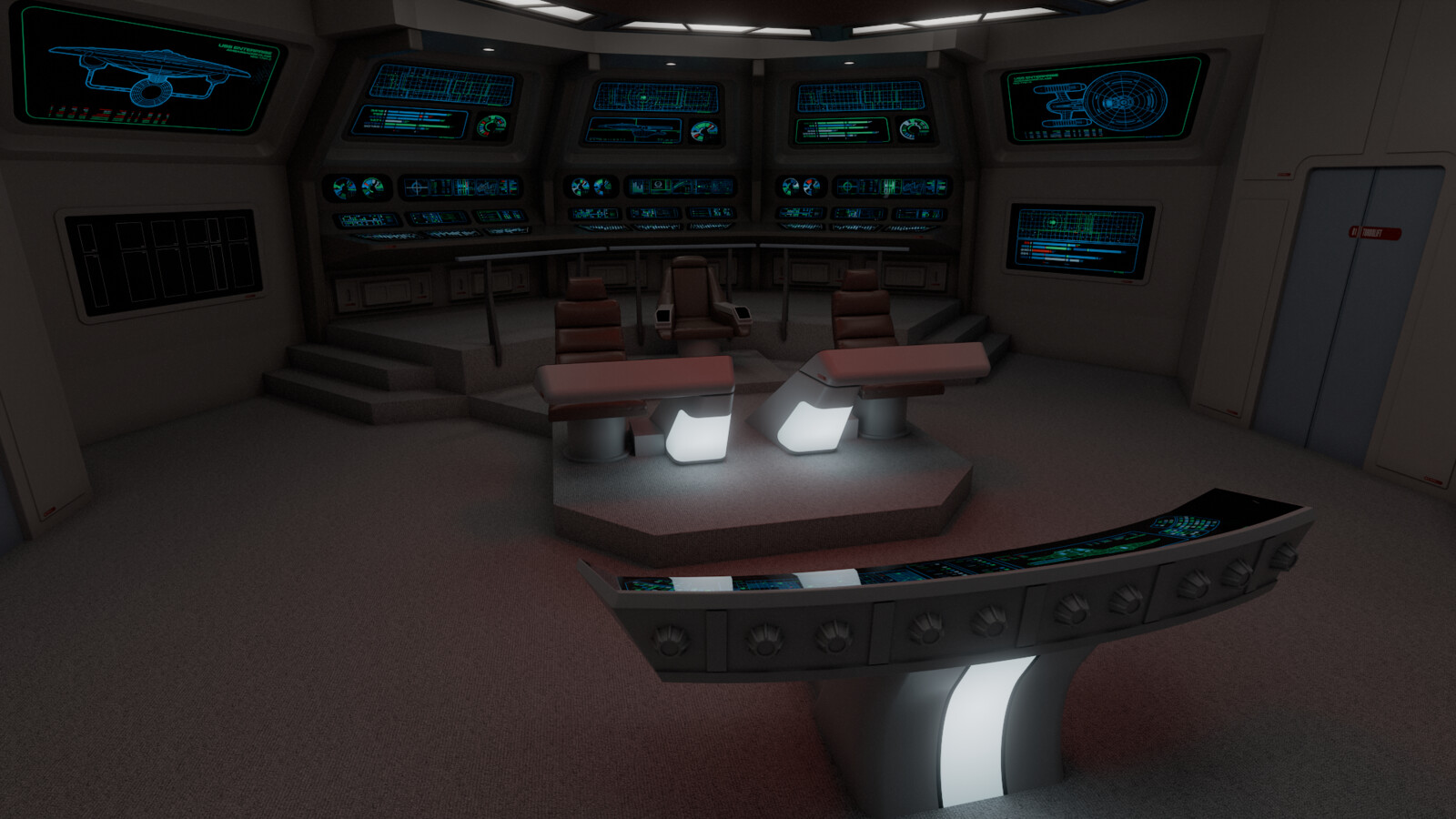 The bridge under red alert