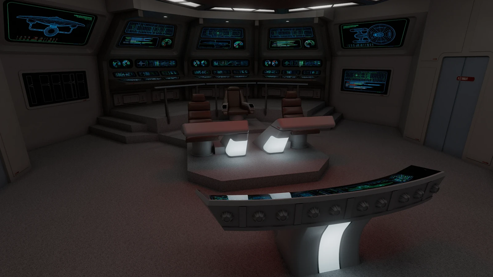 The bridge under red alert