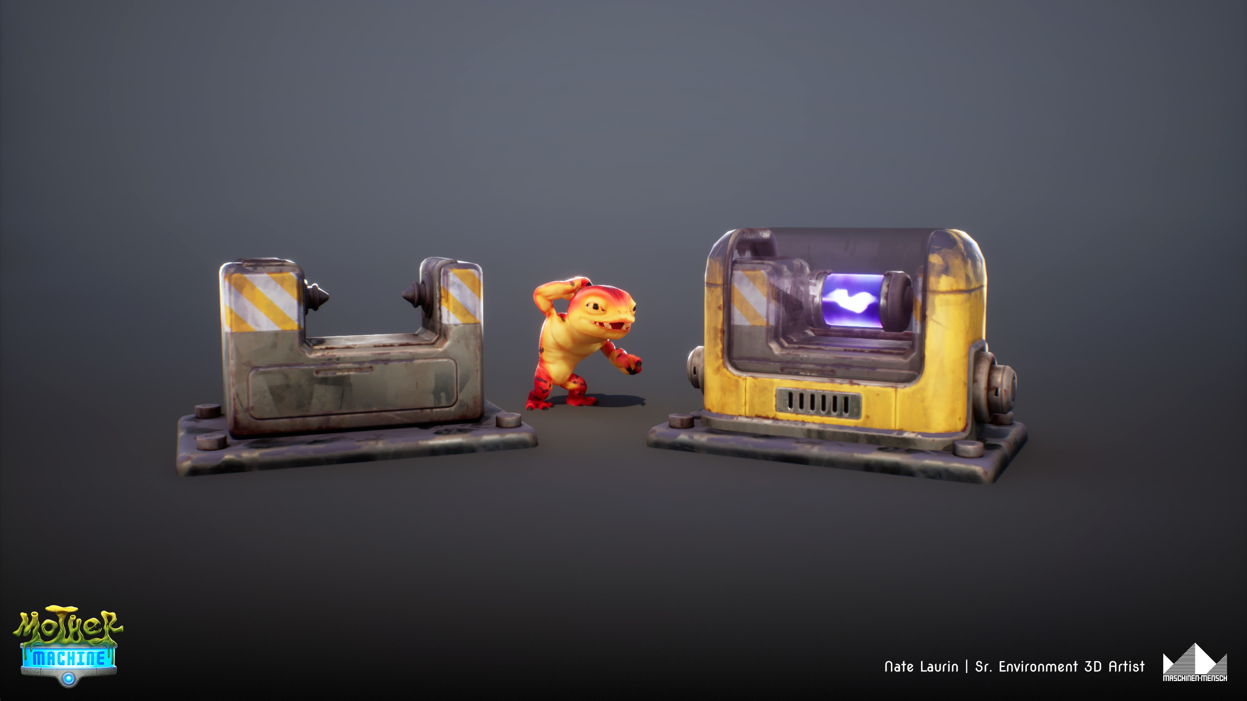 Battery Terminal - where the player can place/remove batteries to power up/down machines.