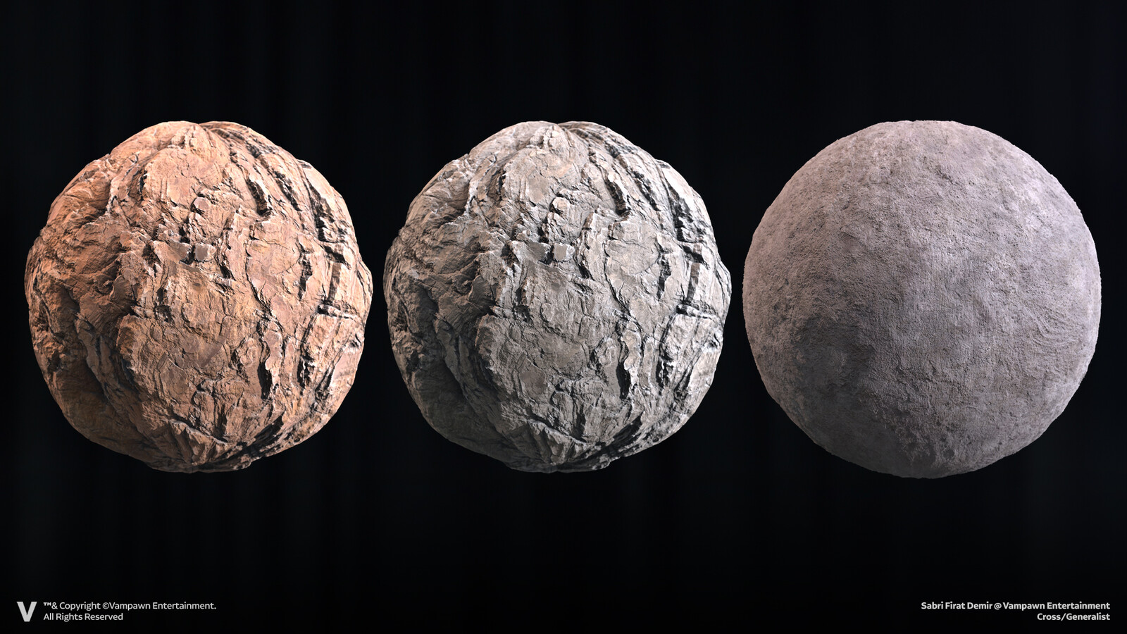 The overall structure consists of three separate materials, designed to be compatible with RGB painting and procedural systems.