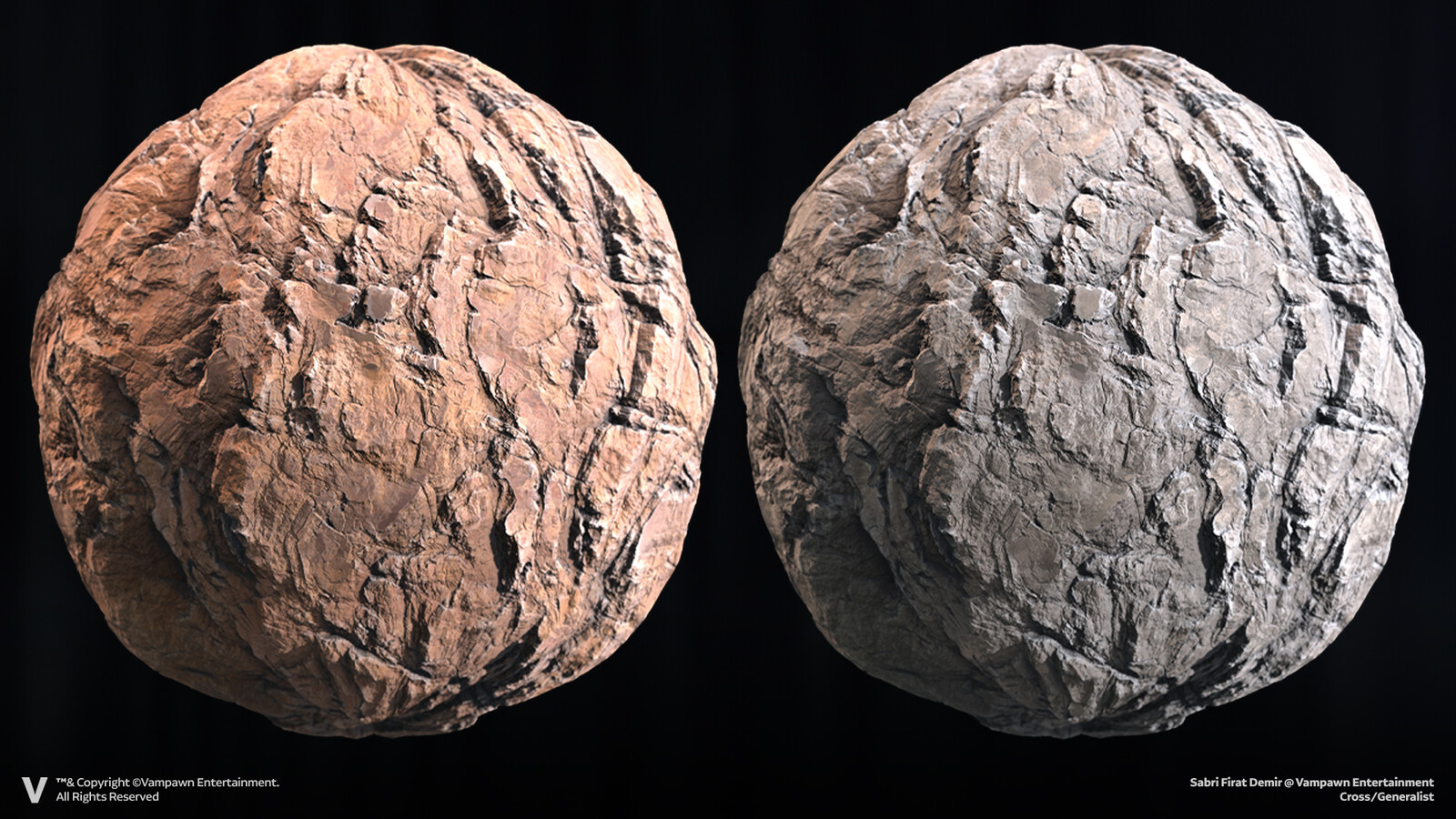 There are 2 variants of the Cliff materials. However, additional variations can be created by users simply by modifying the Base Color.