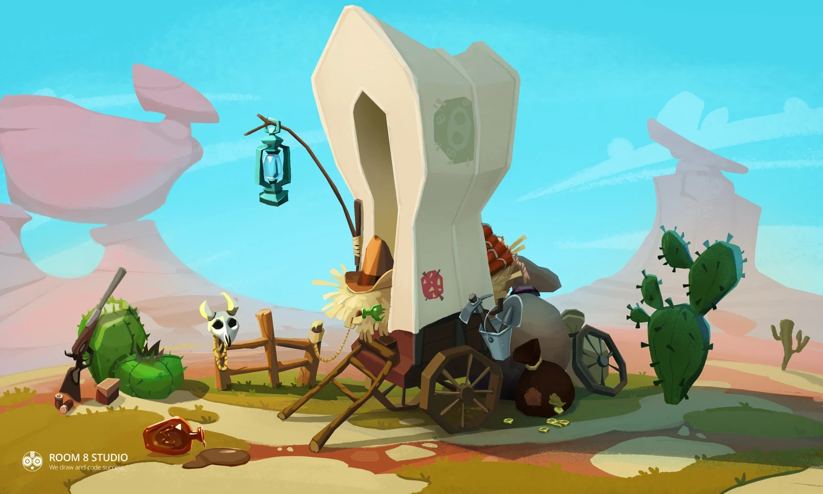The original concept art by Room 8 Studio