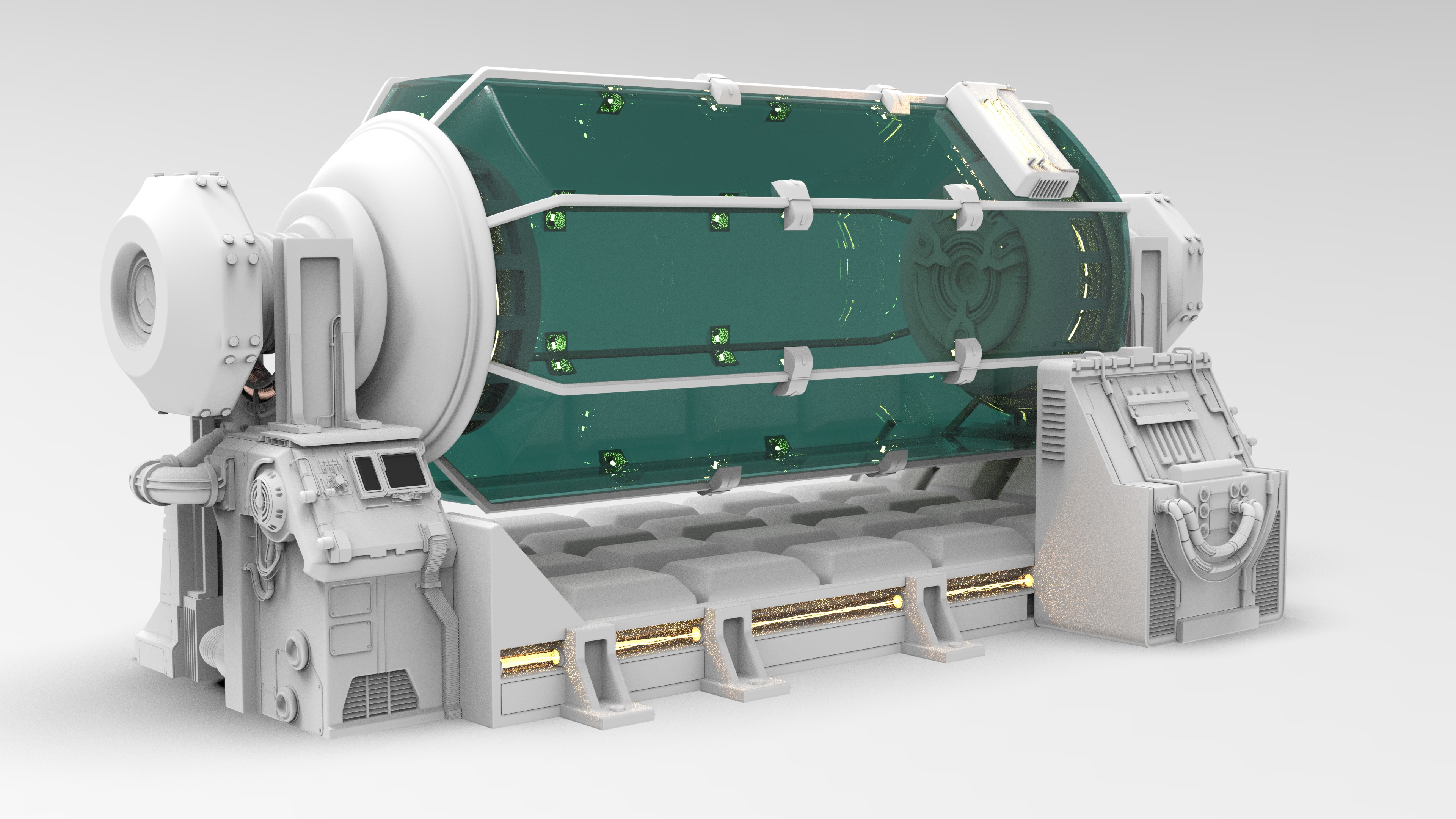 Lab Tank High Poly Front Left