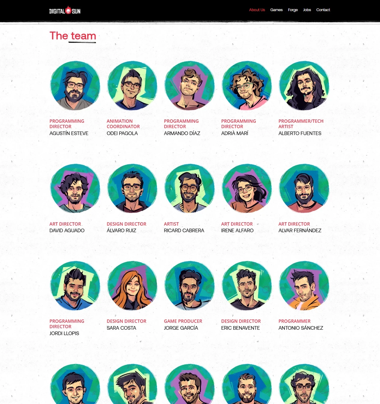 Website screenshot with final art