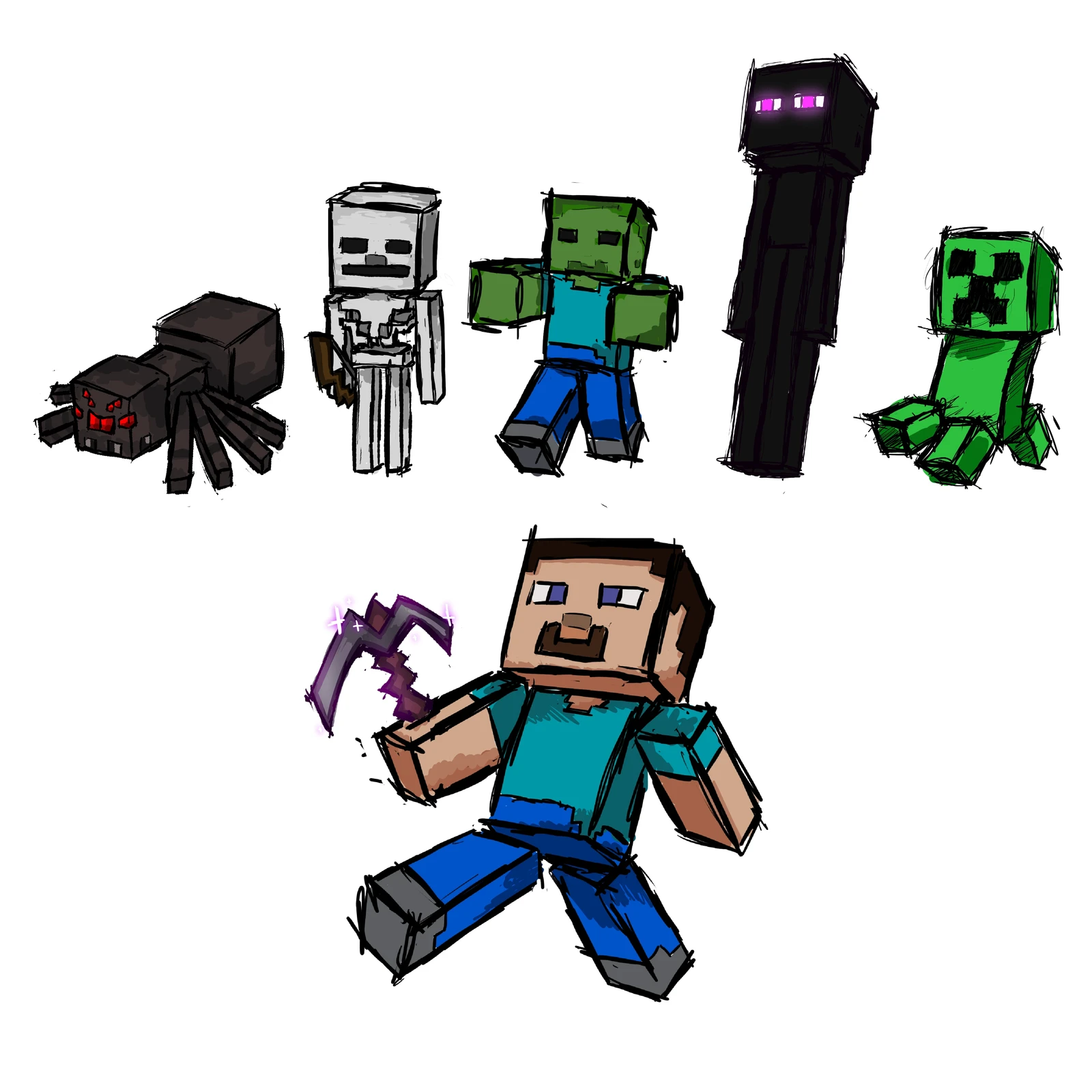 Goofy Minecraft, yes that is an enchanted netherite pickaxe :)
