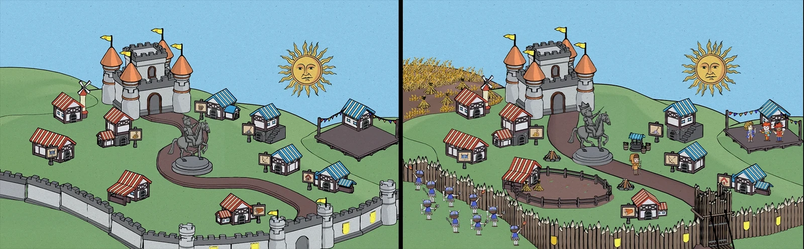 Stylized 3D town