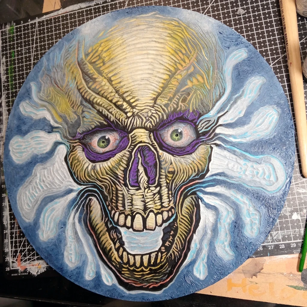 cutting finished, more painting and adding more texture