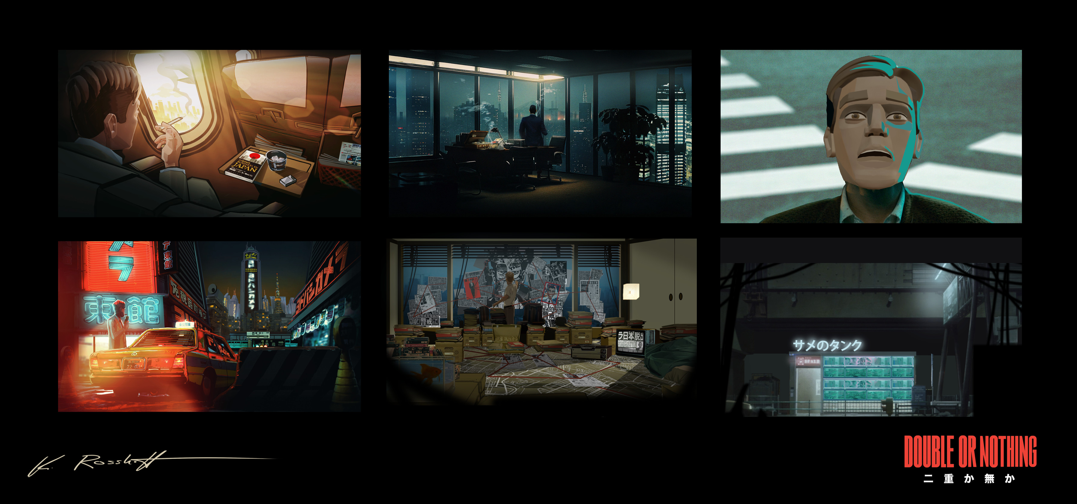 Setting the shots with concept art.