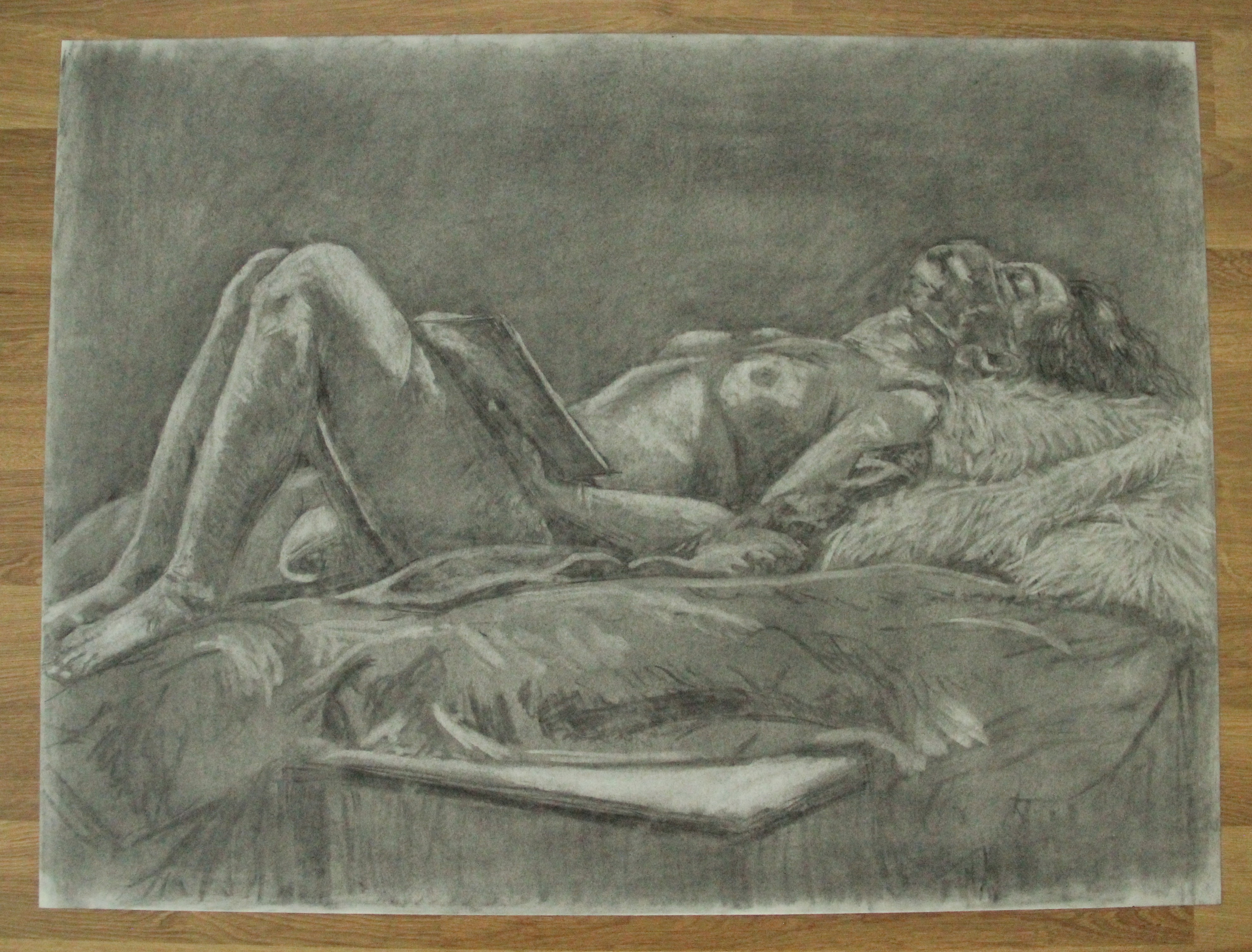 18 x 24 in, vine charcoal