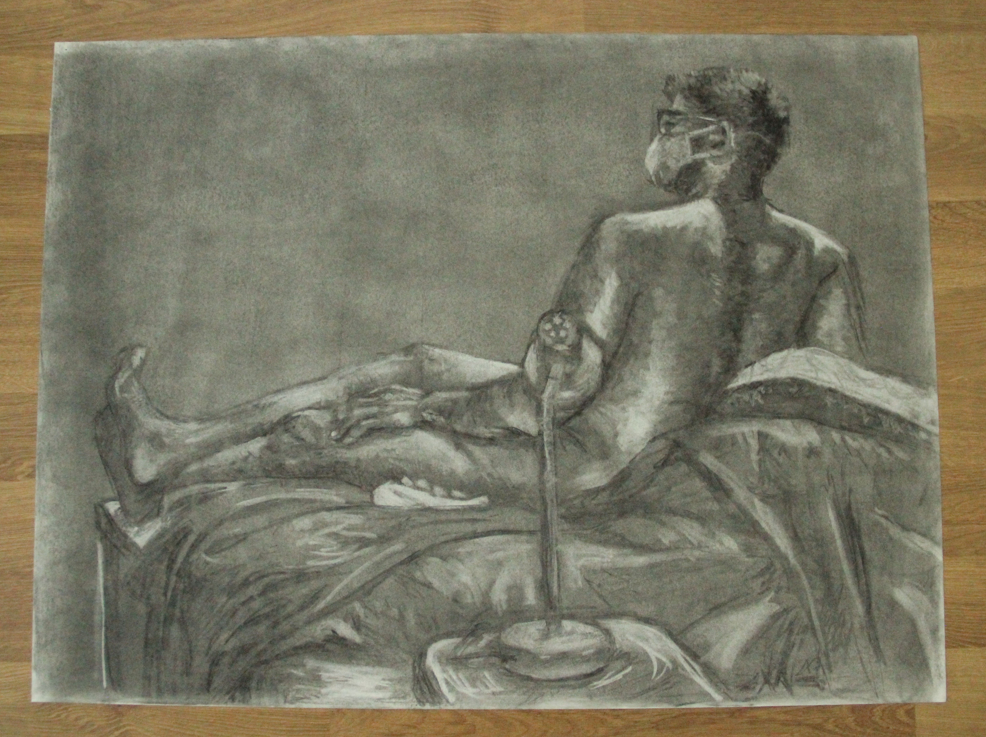 18 x 24 in, vine charcoal