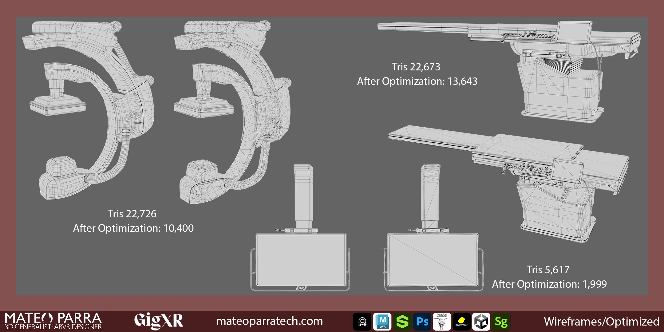 Optimized with Simplygon for Hololens 2 and Quest 2/3 networked app. 
