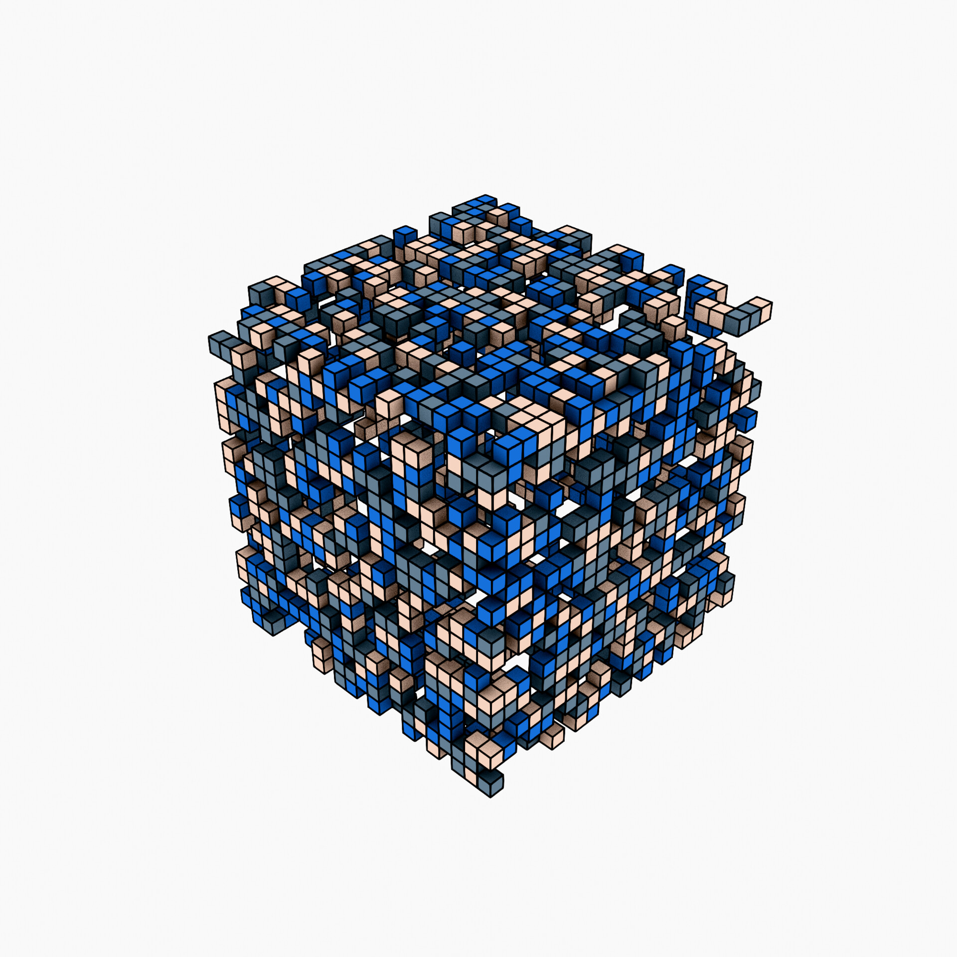 Sleek geometric composition with black, white, and gold cube forms in minimalist fashion