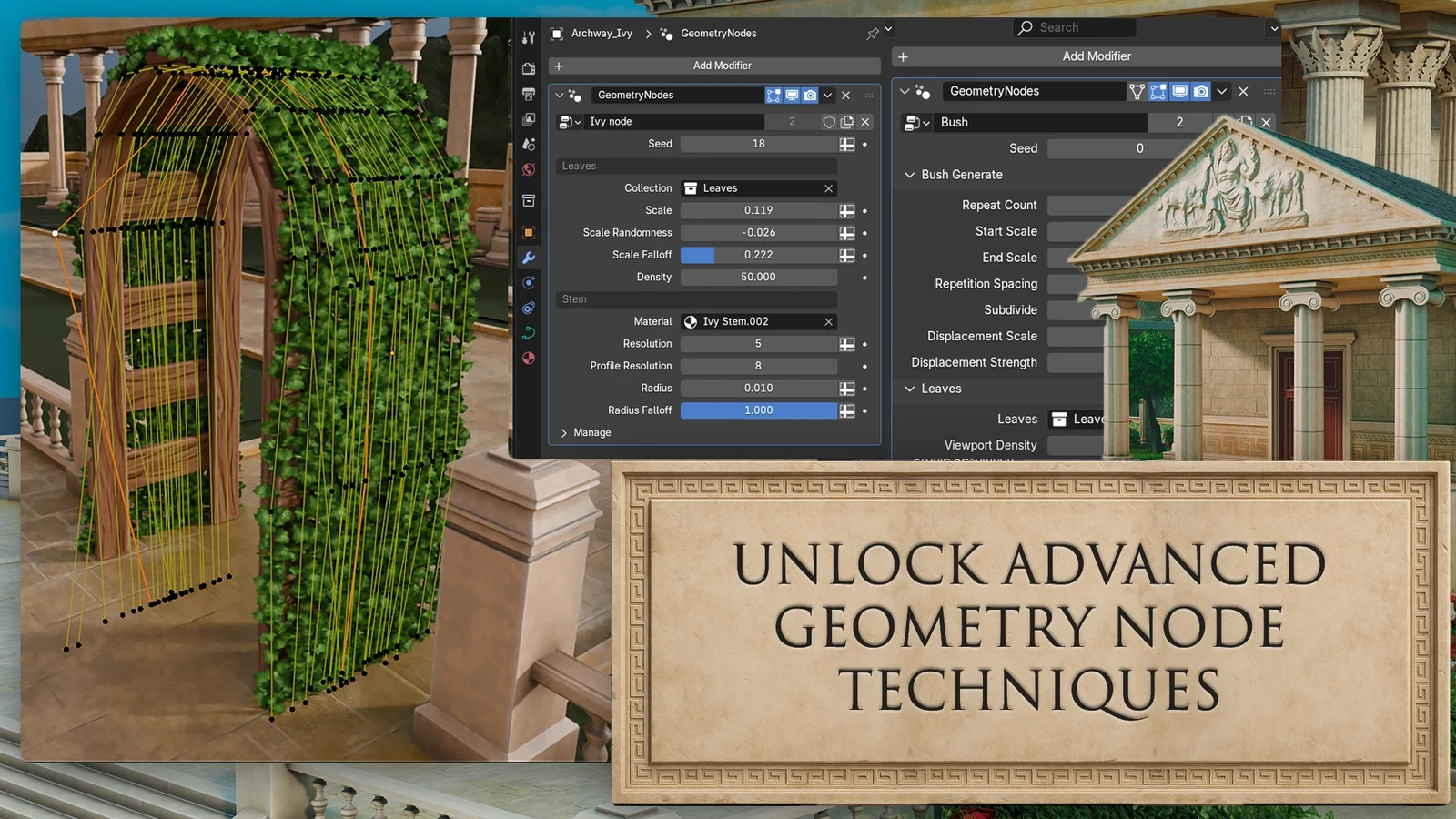 Stylized Blender 3D Environment: Greek Temple &amp; Garden Workshop