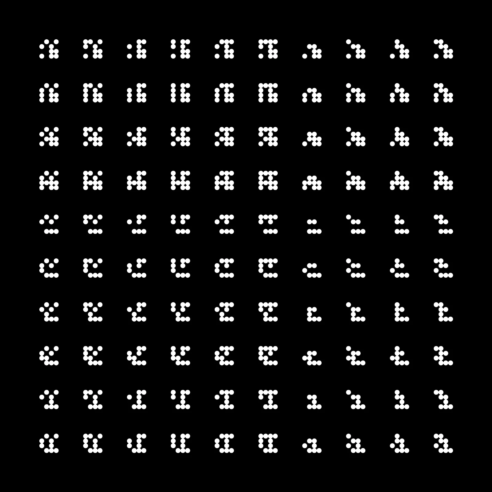 enlarged extract from the Atlas of integers
