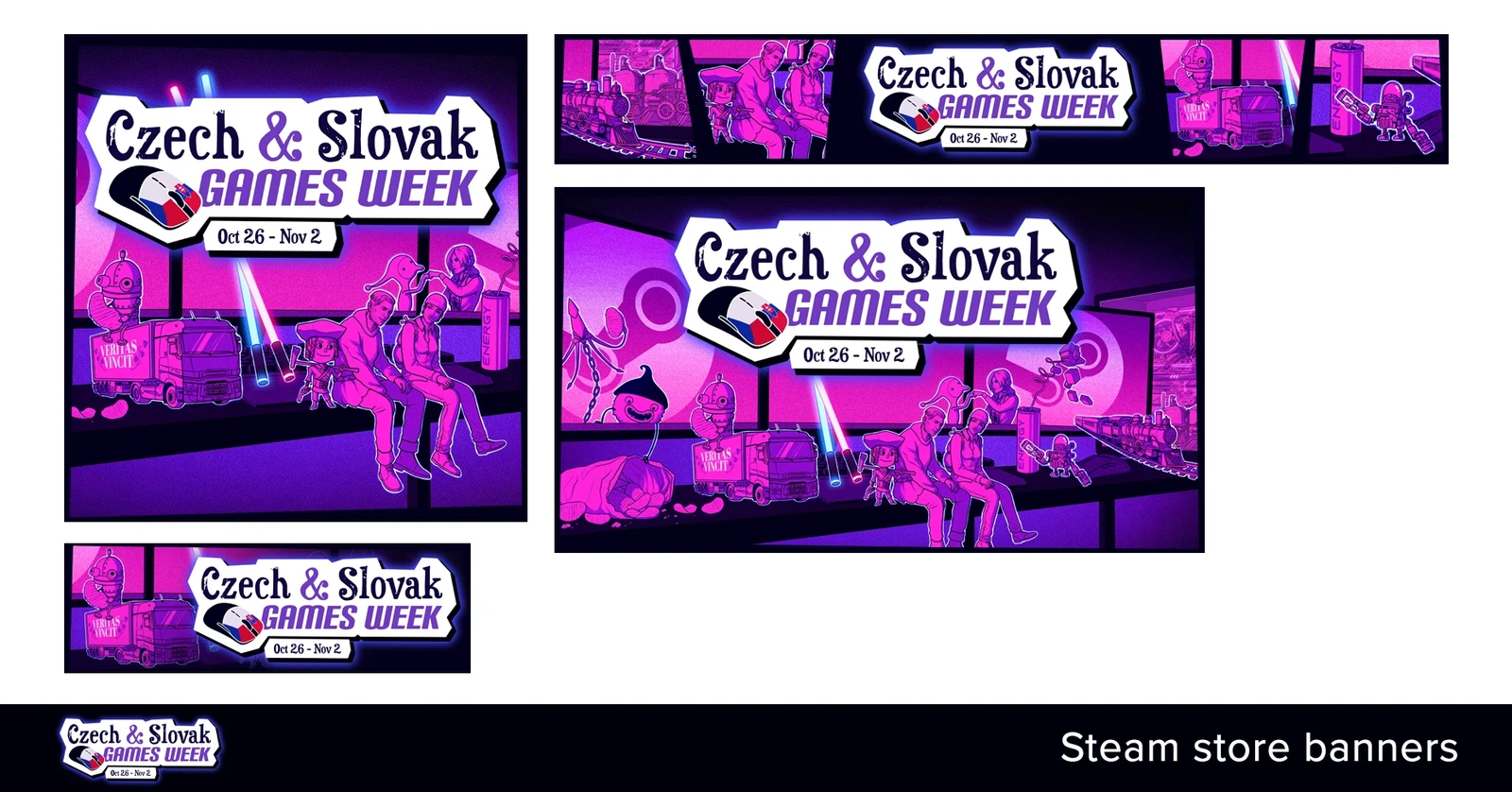 Various steam store banners