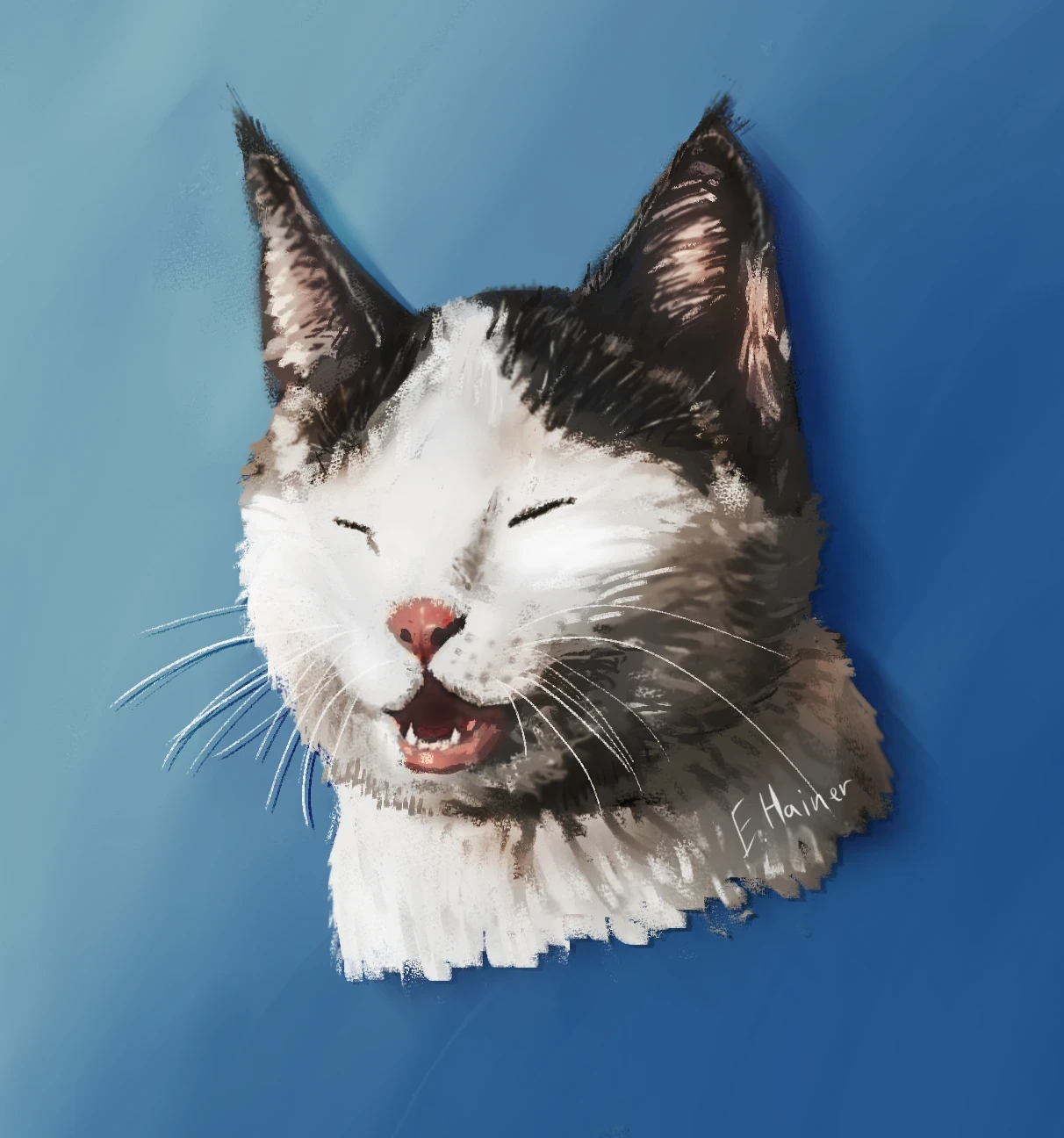 Sample pet portrait done in Clip Studio 