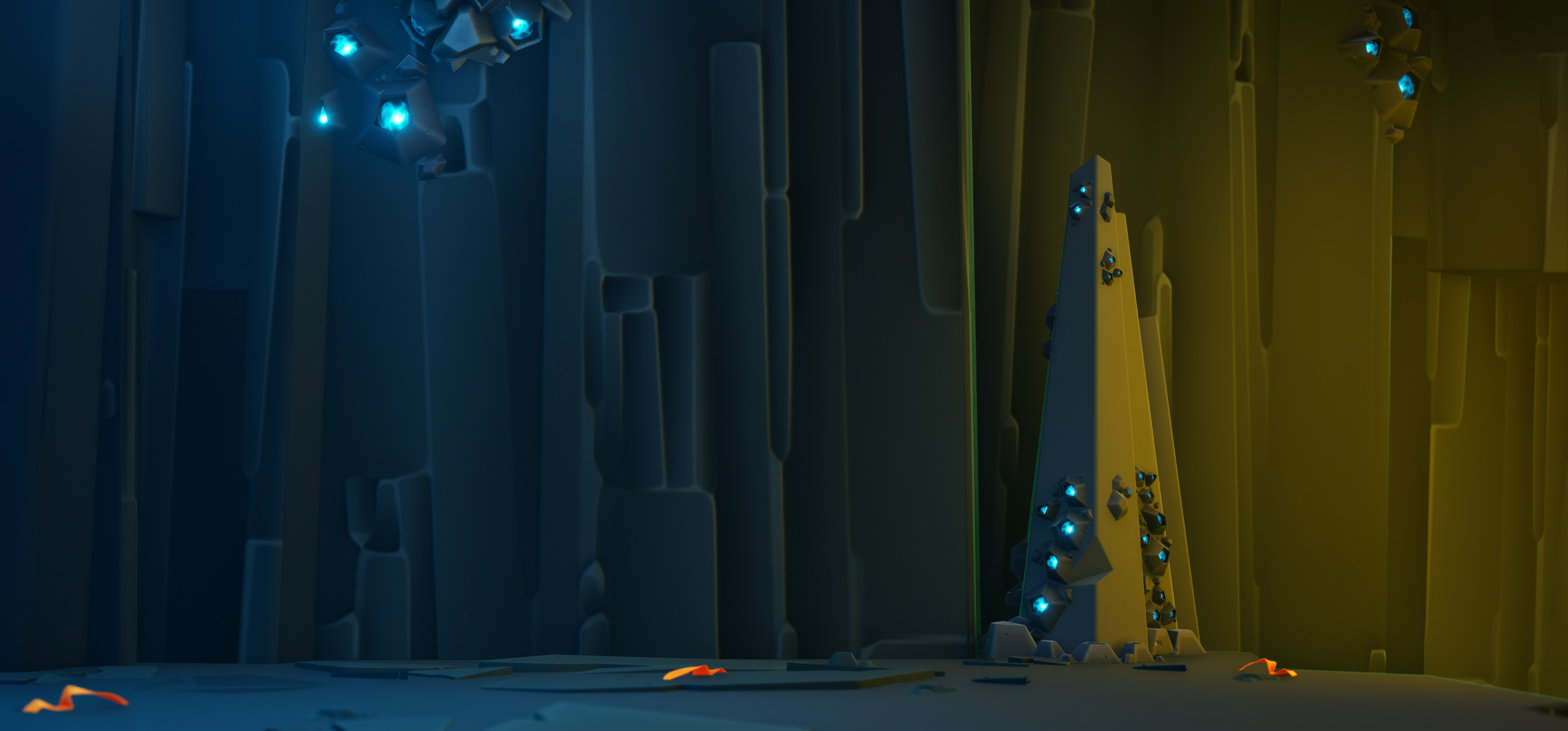 Material i worked on for the cliffs. We wanted to avoid making it feel like natural cliffs but still familiar.