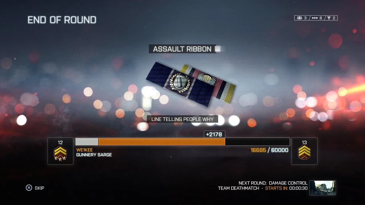 End of round UI.