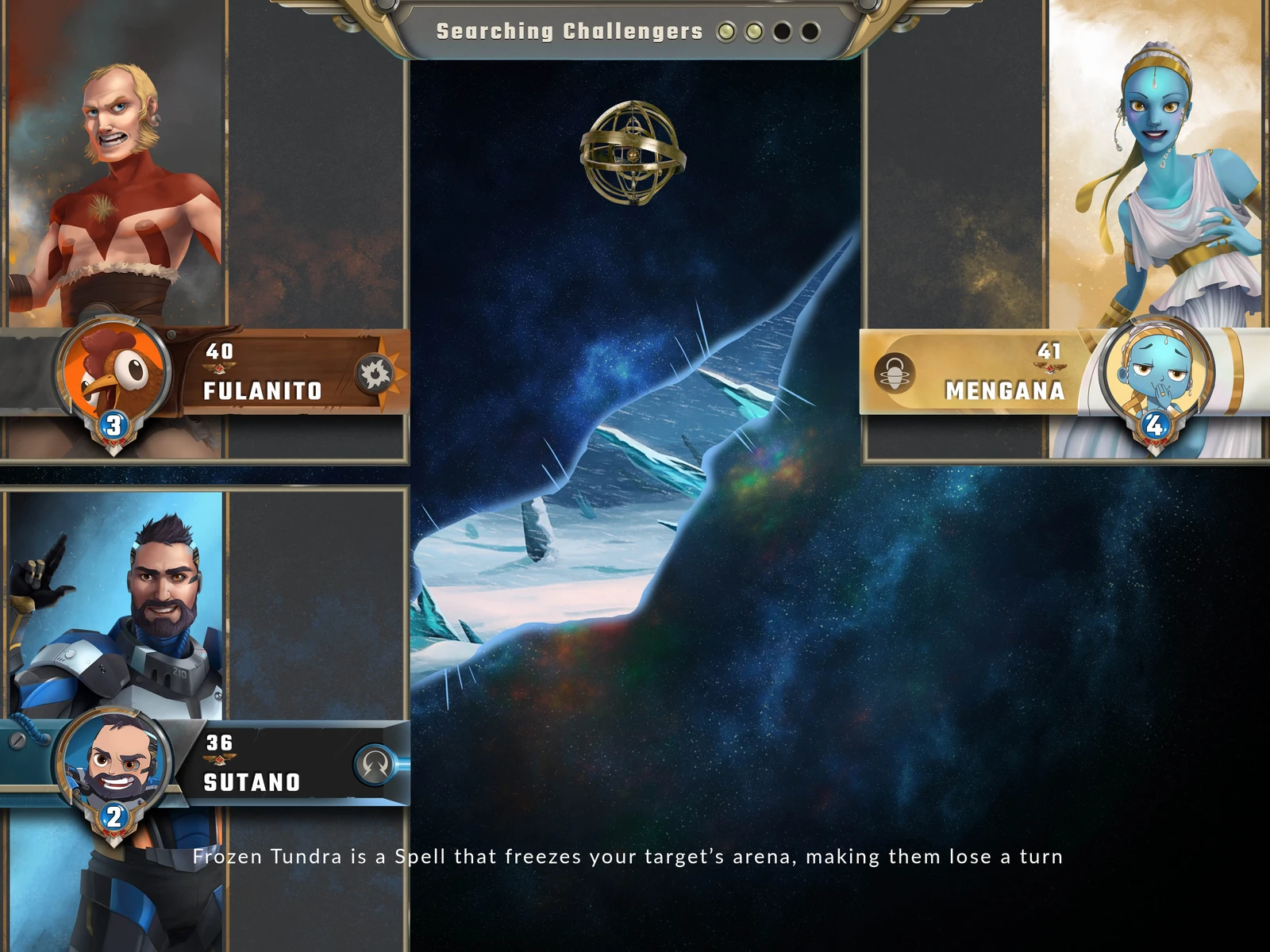 Example for the waiting screen before a match starts. 