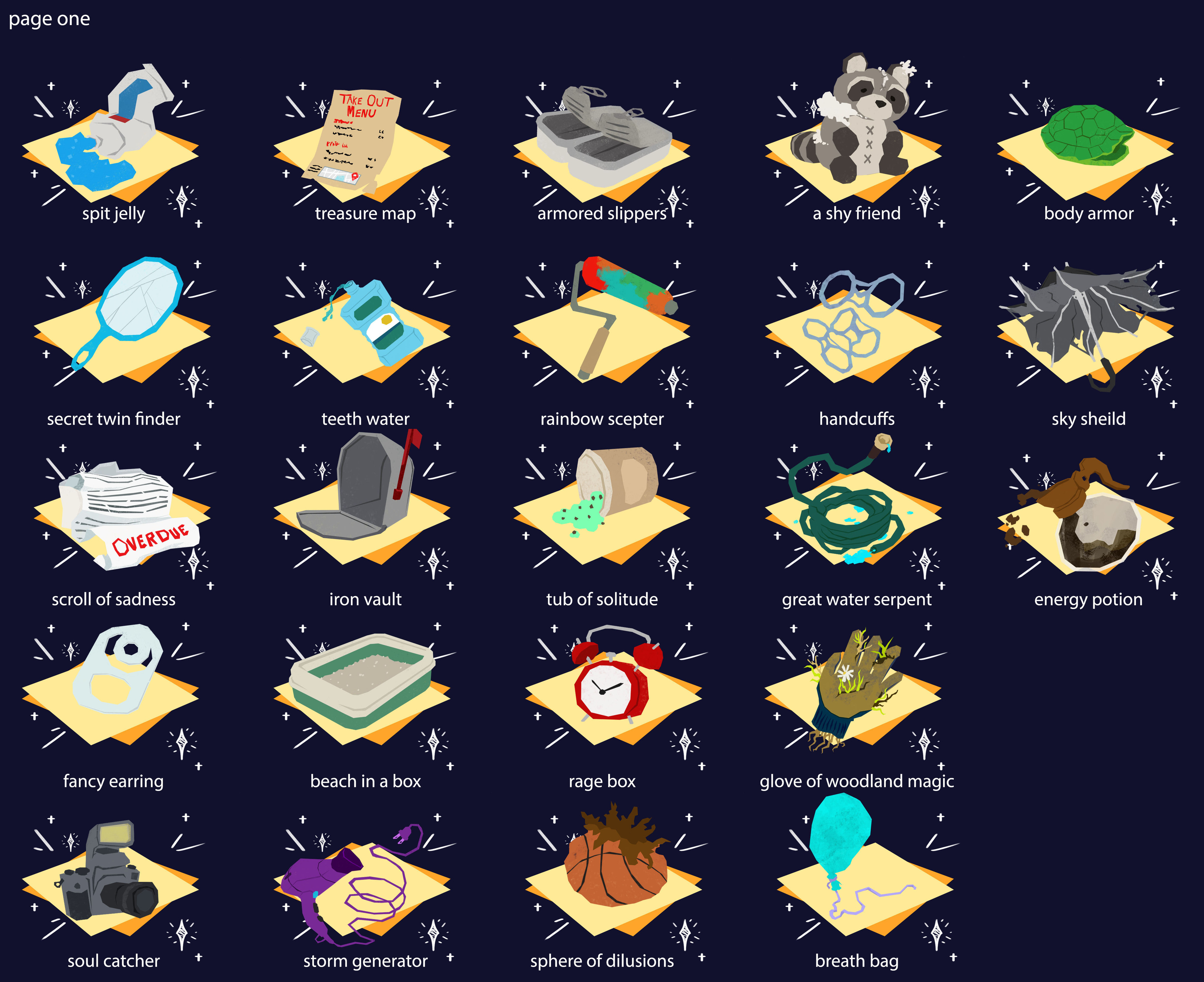 A list of our trash treasures you'd find across the game by bumping into trash bags or trash cans.